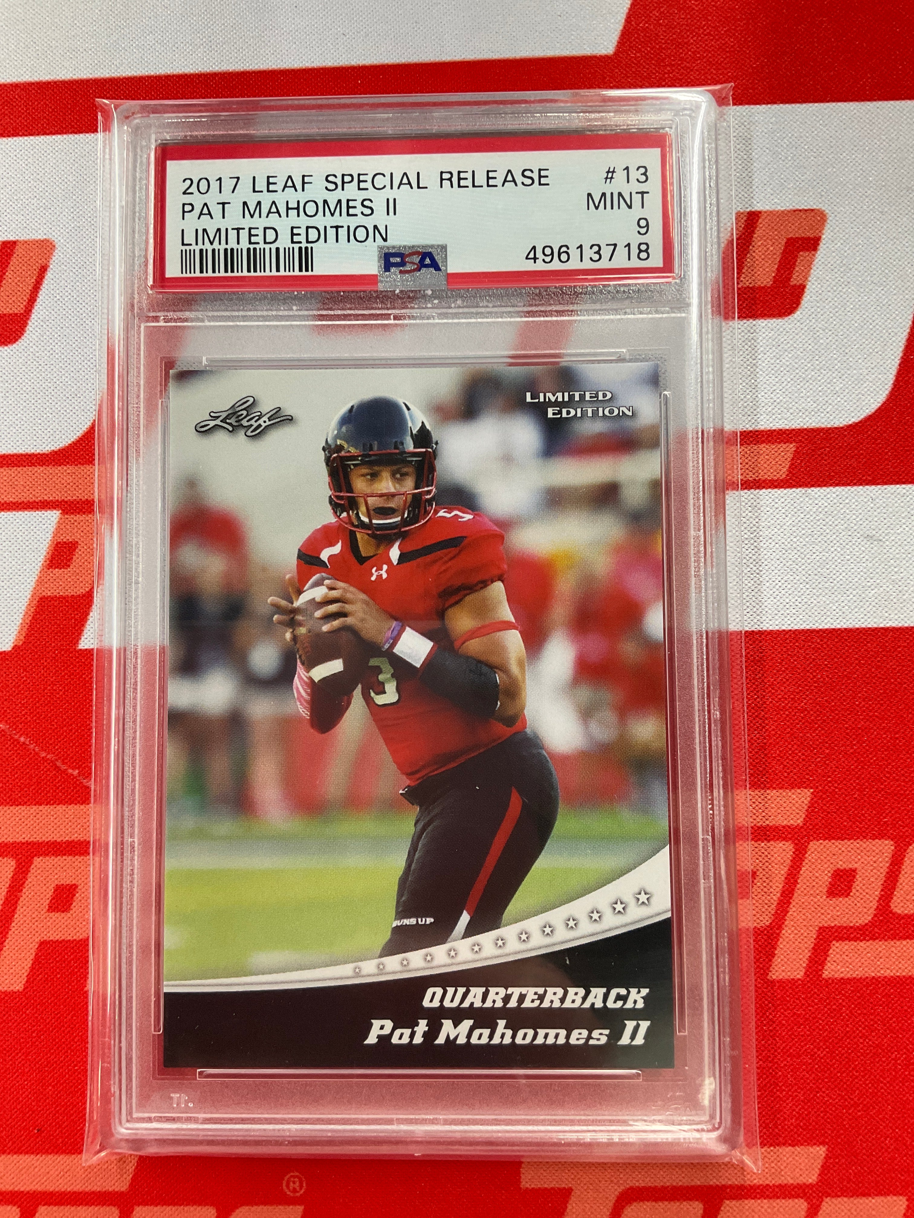 2017 Panini Leaf Pat Mahomes II Limited Edition PSA 9 Rookie