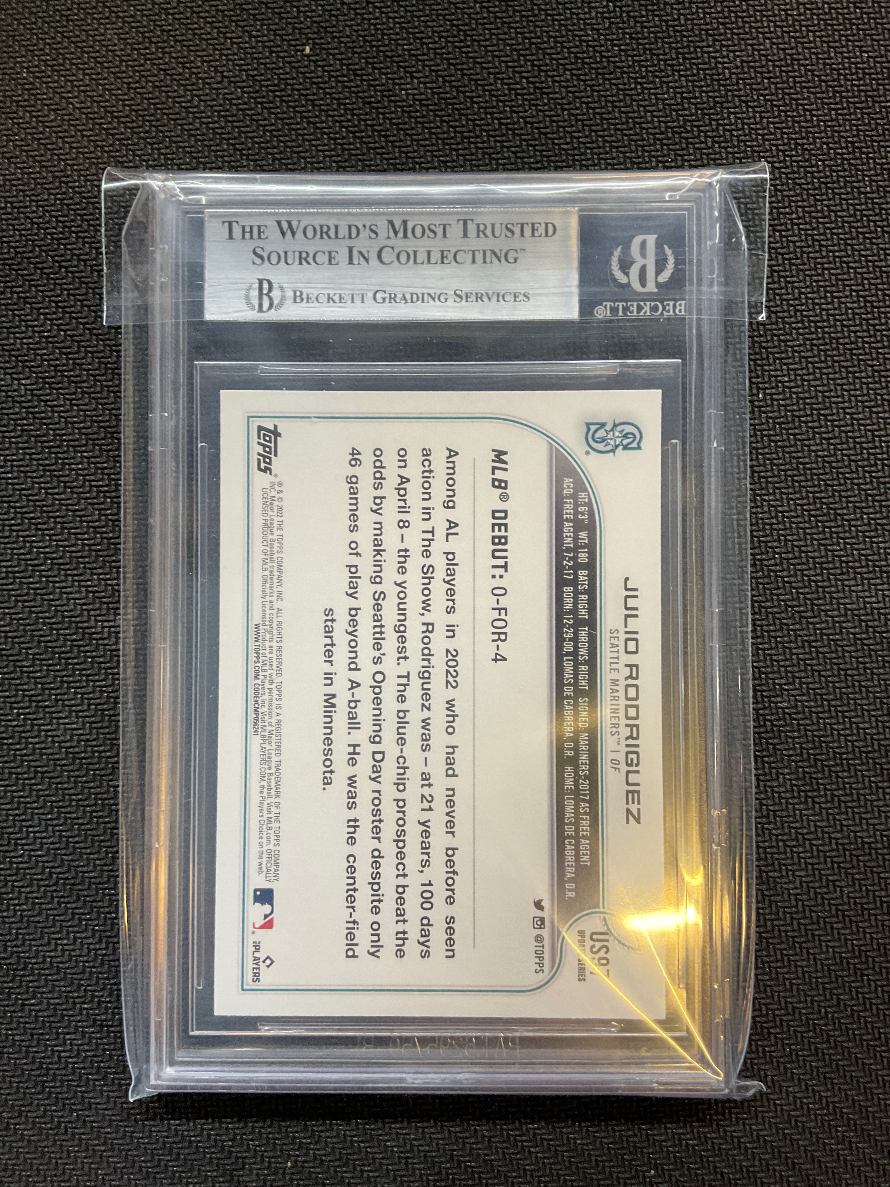 2022 Topps Update Julio Rodriguez Rookie BGS 9