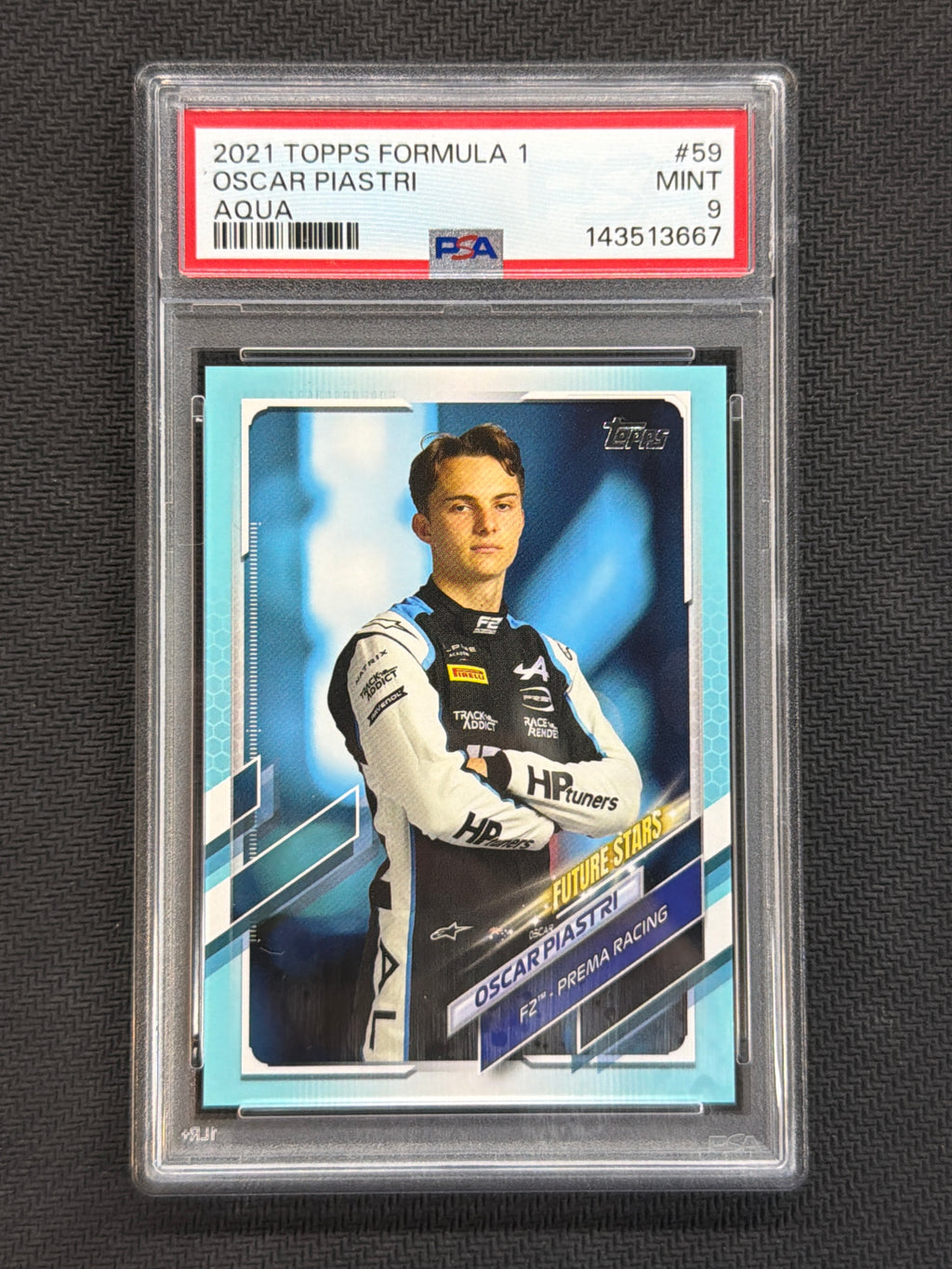2021 Topps Formula 1 F1 Oscar Piastri Aqua /199 PSA 9 Rookie