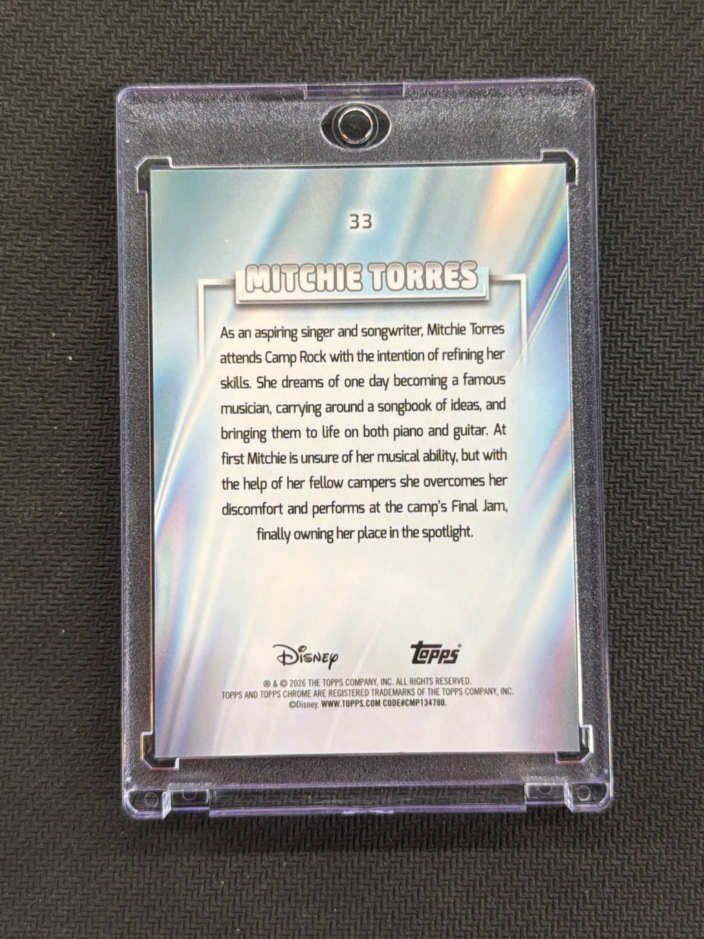 2026 Topps Chrome Disney Sapphire Mitchie Torres White /30 Demi Lovato