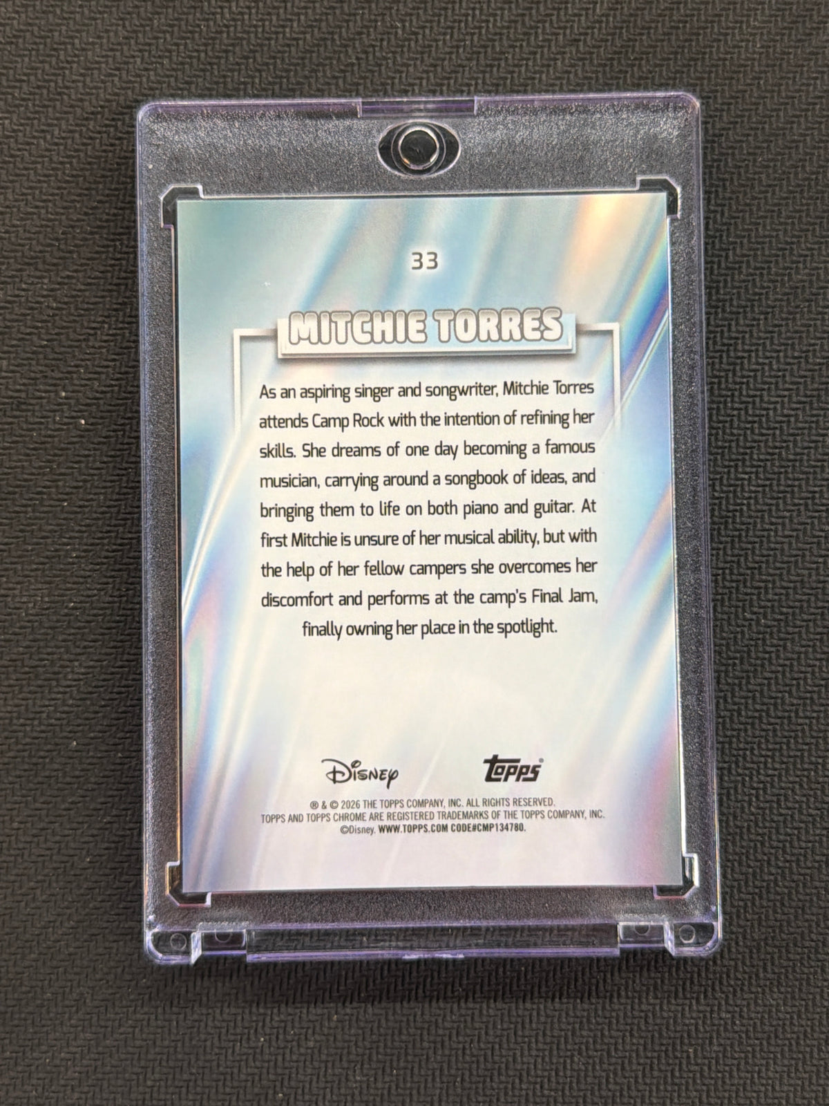 2026 Topps Chrome Disney Sapphire Mitchie Torres White /30 Demi Lovato