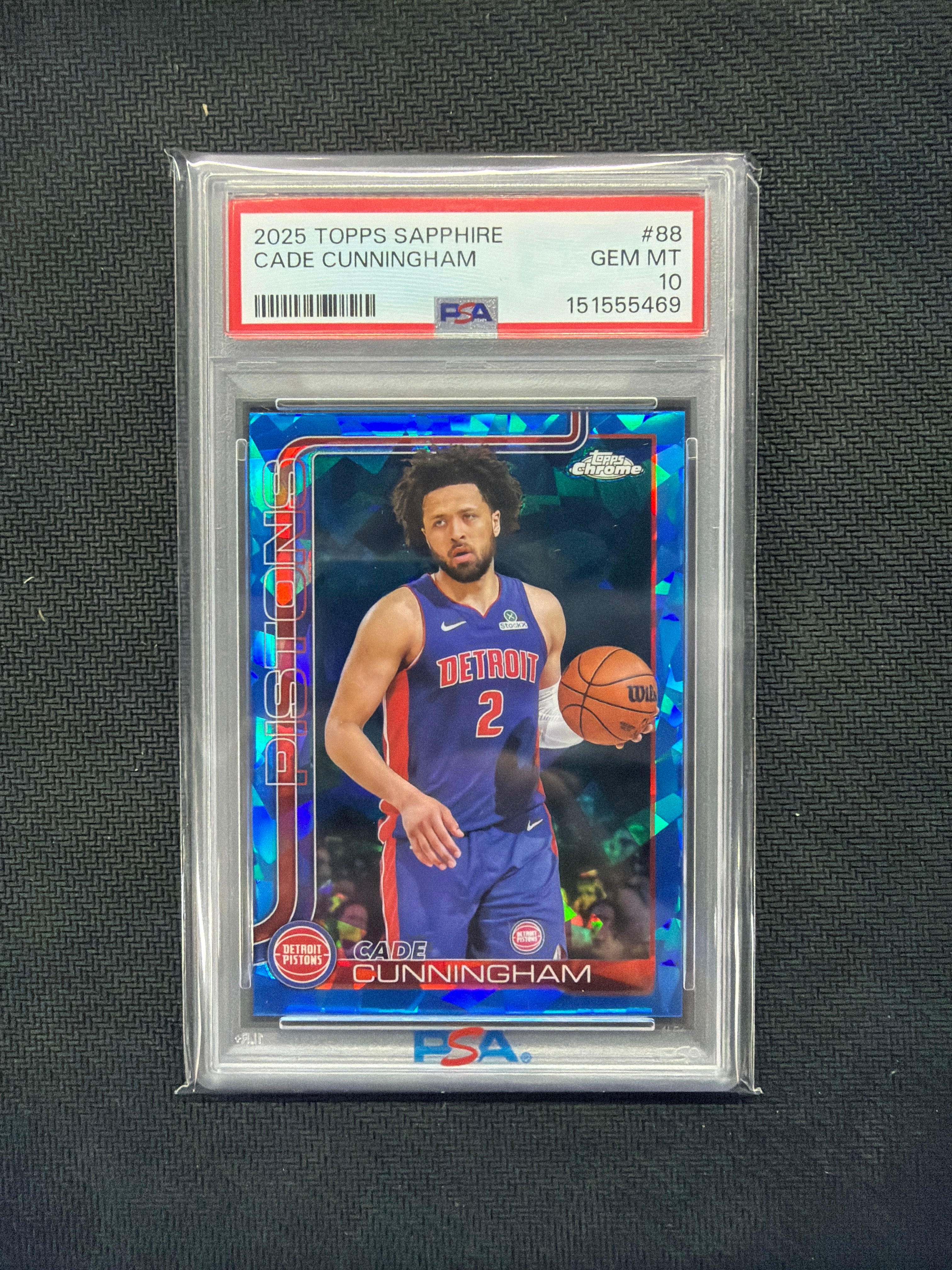 2025 Topps Chrome Sapphire Cade Cunningham PSA 10