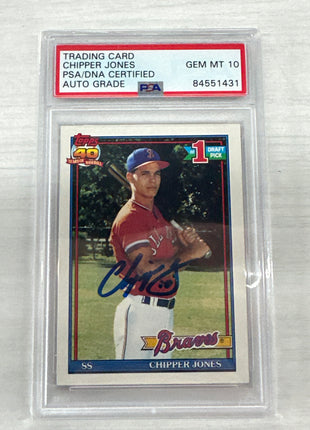 1991 Topps Chipper Jones Auto PSA DNA 10