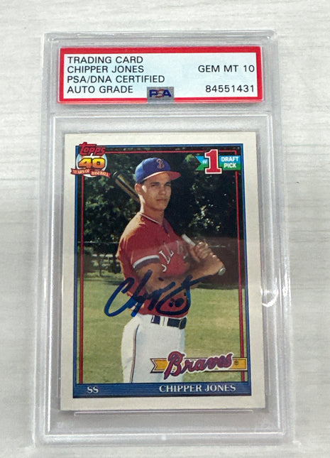 1991 Topps Chipper Jones Auto PSA DNA 10
