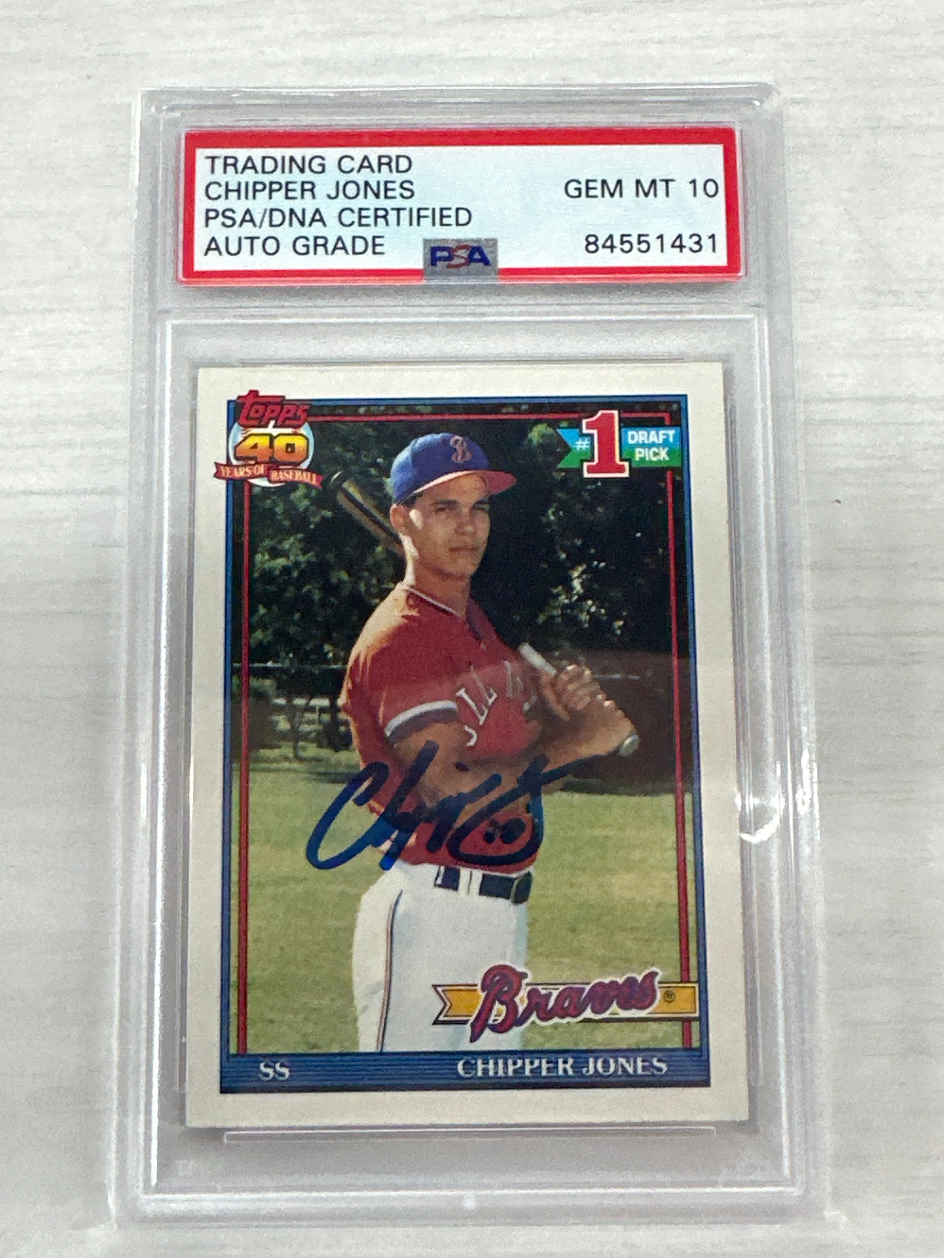 1991 Topps Chipper Jones Auto PSA DNA 10