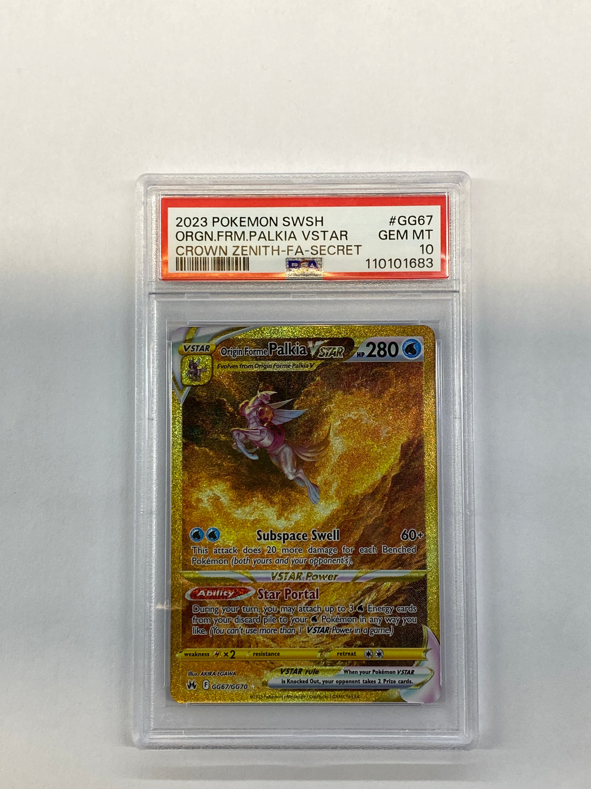2023 Pokemon Crown Zenith Origin Forme Palkia VSTAR GG67 PSA 10