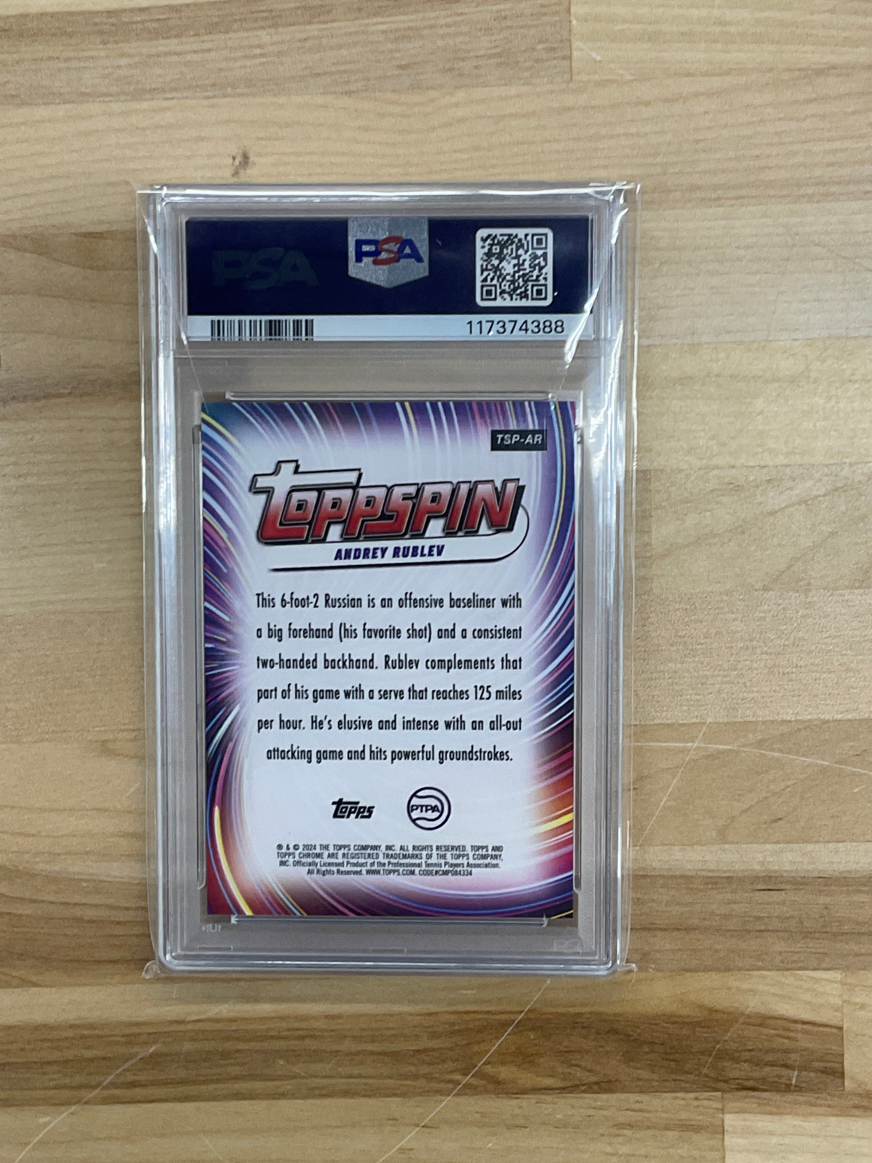 2024 Topps Chrome Tennis Toppspin Andrey Rublev #TSPAR PSA 10