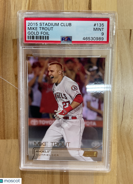 2015 Stadium Club Mike Trout Gold Foil #135 PSA 9