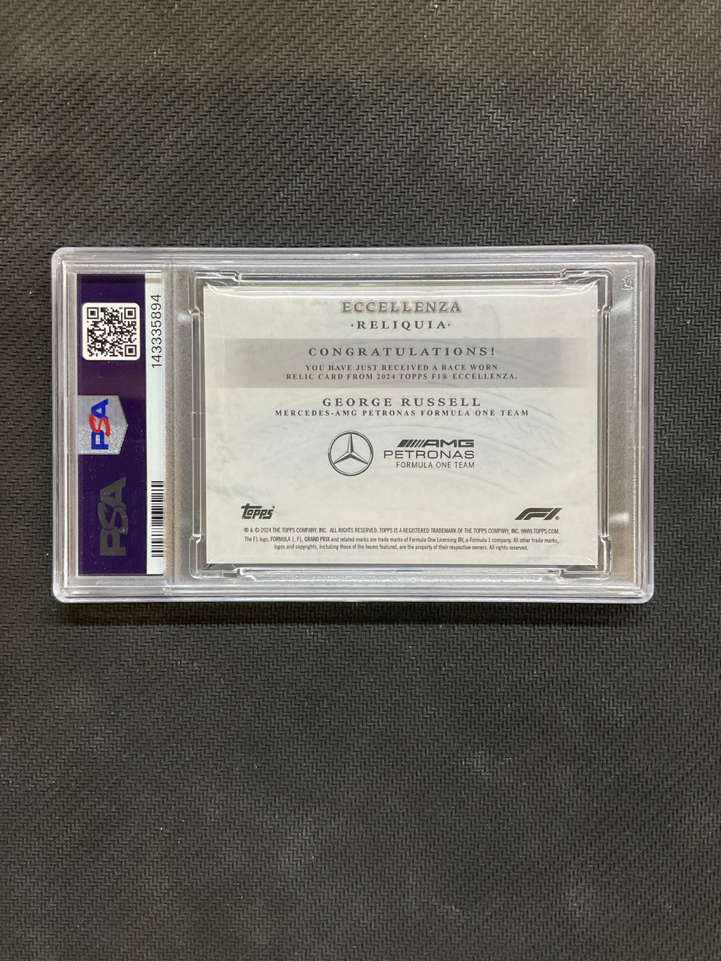 2024 Topps Eccellenza F1 George Russell Reliqua Patch PSA 10 894