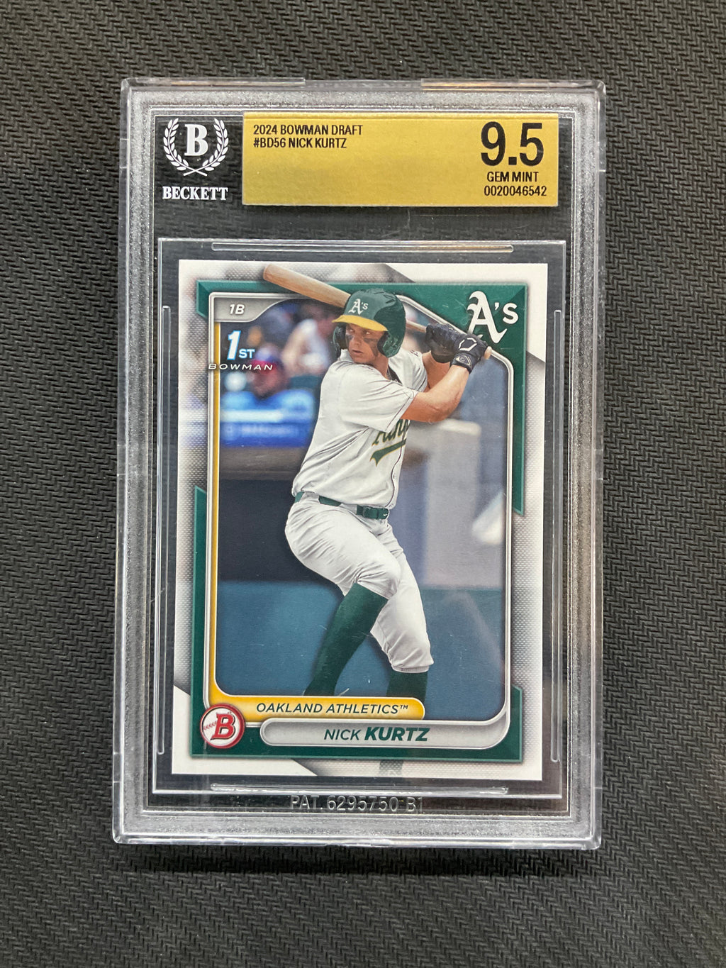 2024 Bowman Draft Paper #BD56 Nick Kurtz BGS 9.5 A's