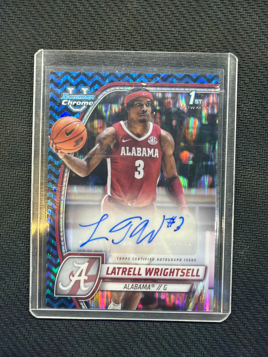 2024-25 Bowman U Latrell Wrightsell Blue Auto /100 Alabama
