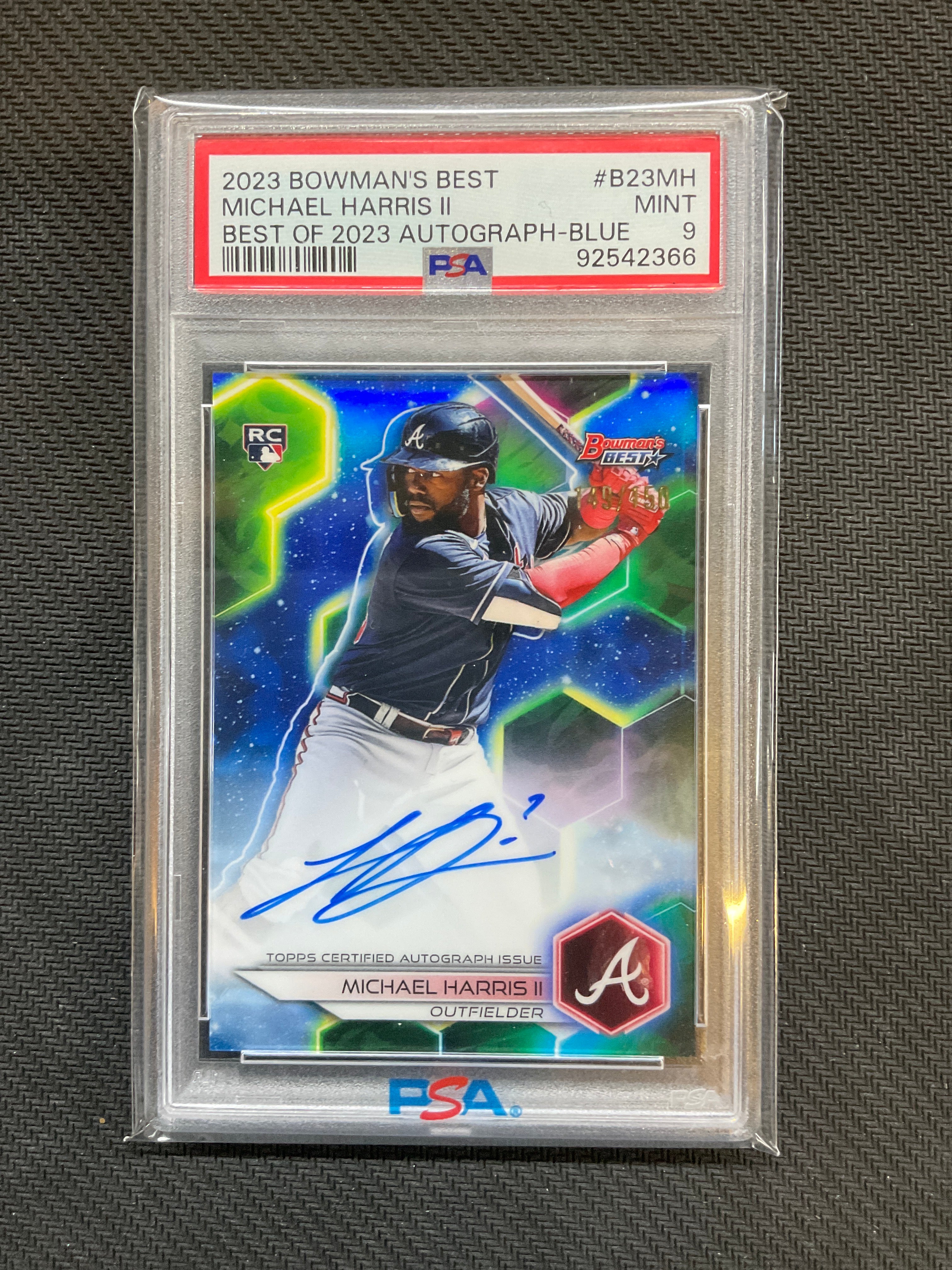 2023 Bowman's Best Michael Harris II Blue Rookie Auto /150 PSA 9 Braves