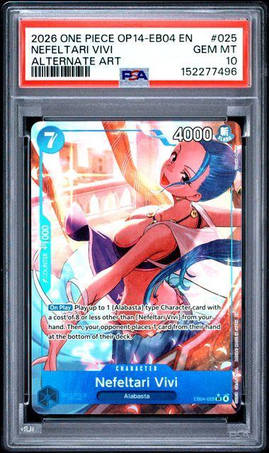 2026 One Piece OP14-EB04 Nefeltari Vivi Alt Art 025 PSA 10 496