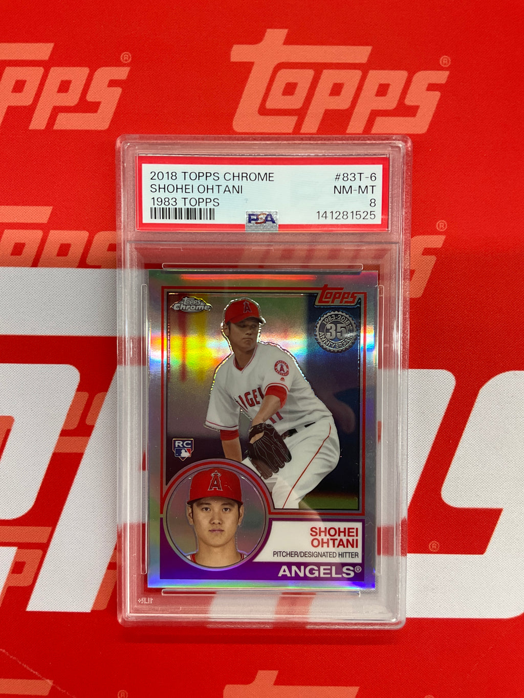 2018 Topps Chrome Shohei 1983 Rookie PSA 8