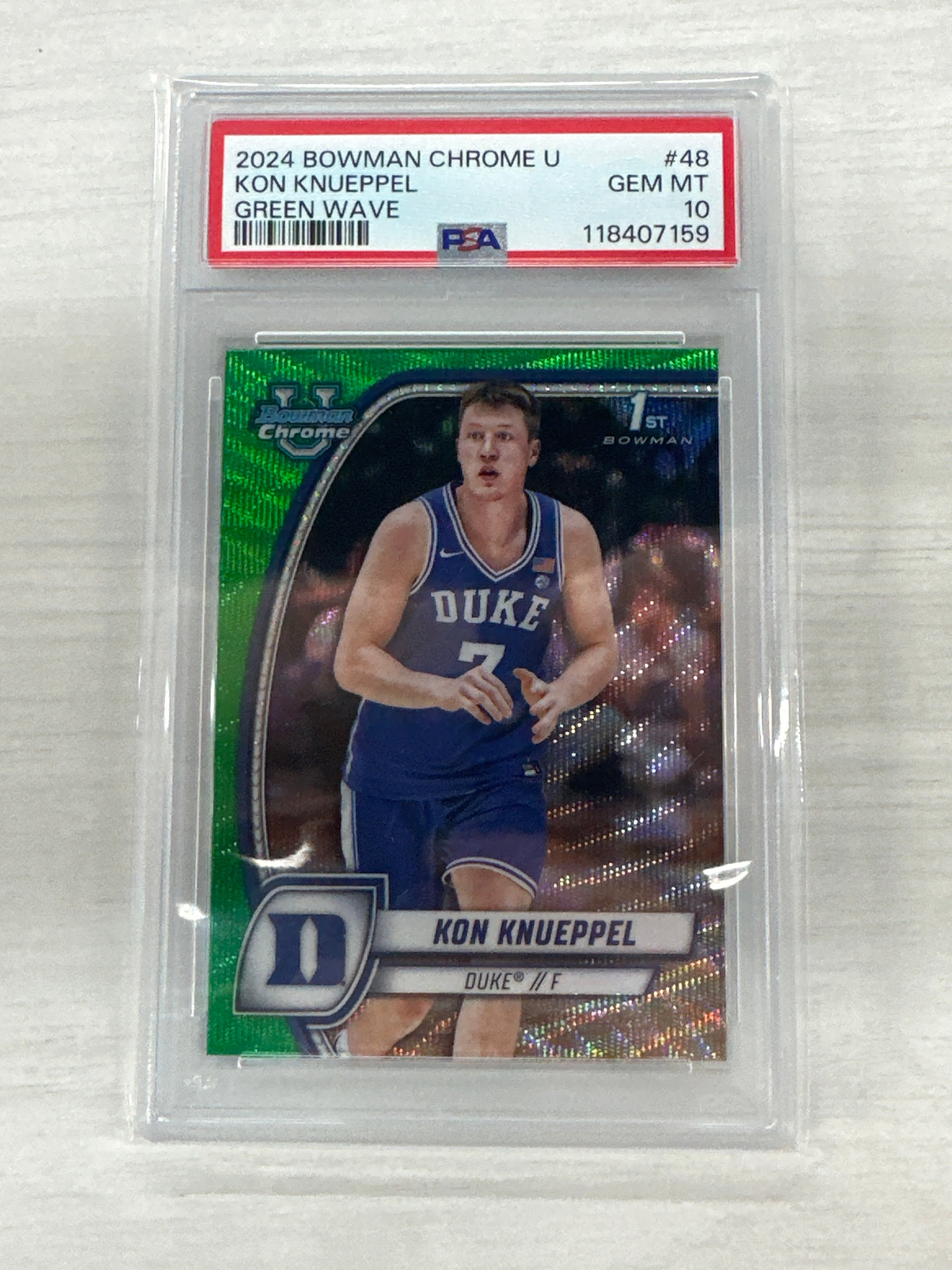2024 Bowman U Kon Knueppel Green Wave PSA 10