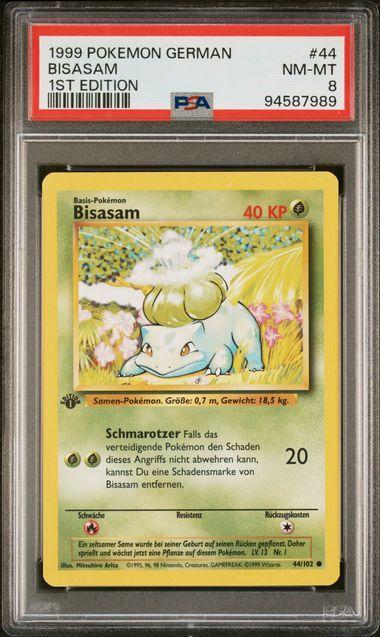 1999 German Pokemon 1st Edition Bisasam (Bulbasuar) 44 PSA 8