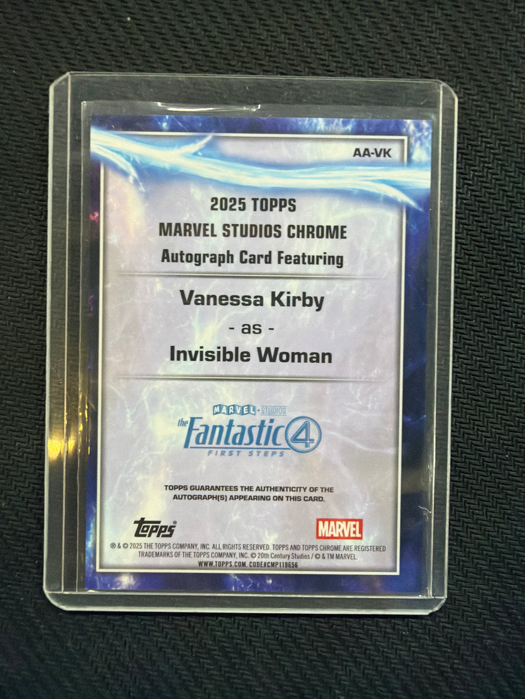 2025 Topps Chrome Marvel Sue Storm Invisible Woman Vanessa Kirby Auto