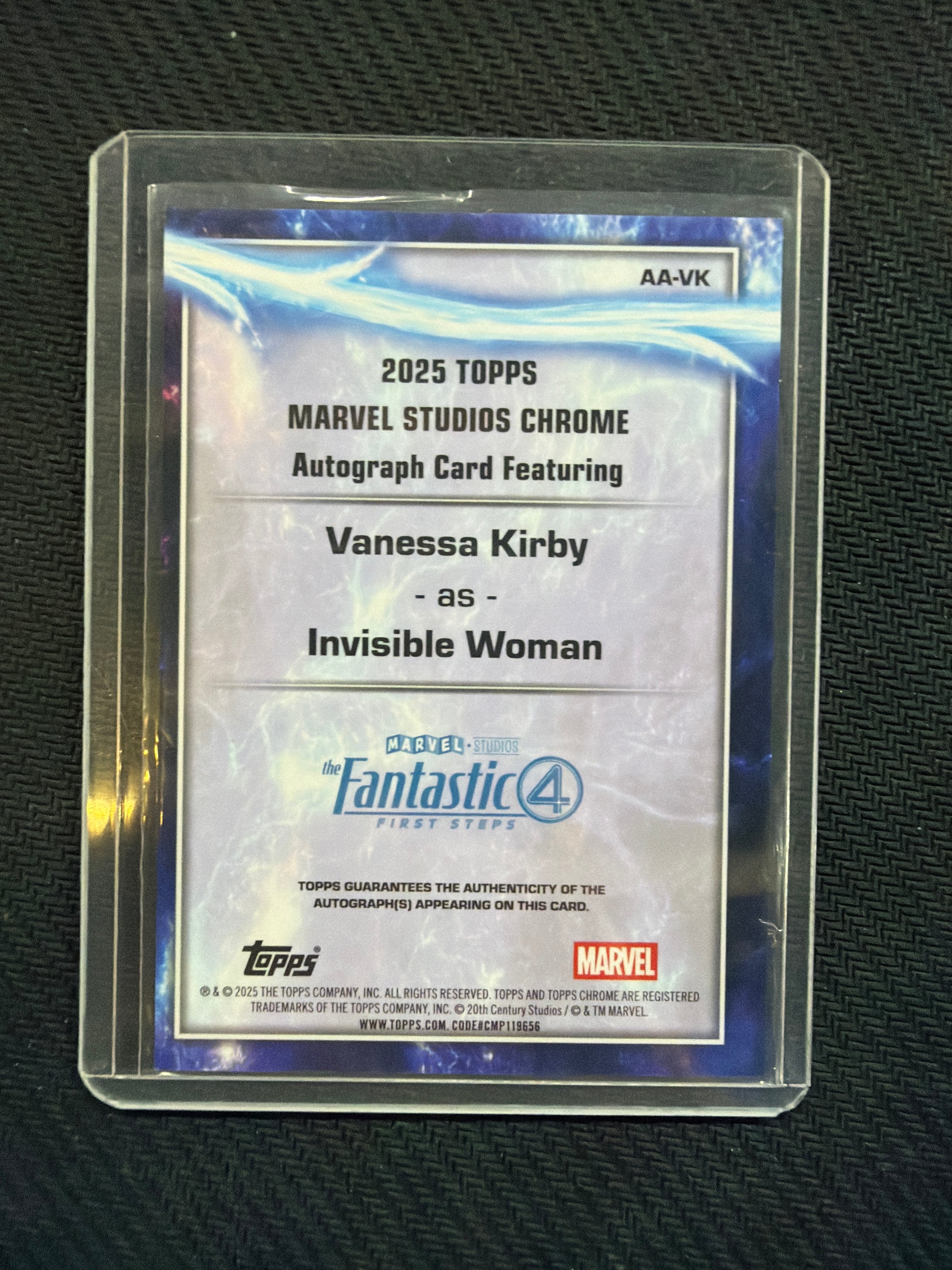 2025 Topps Chrome Marvel Sue Storm Invisible Woman Vanessa Kirby Auto