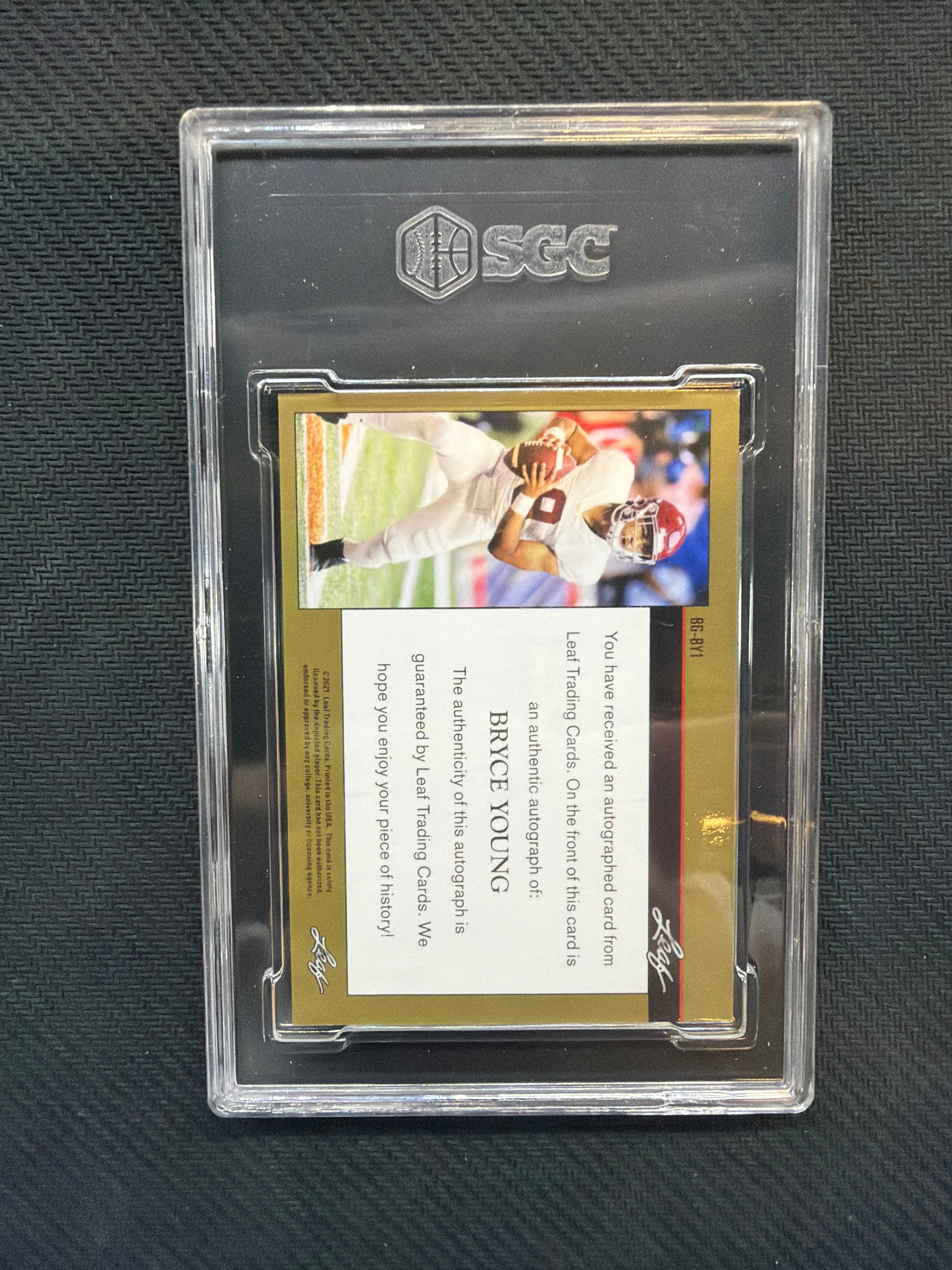 2021 Leaf Bryce Young Auto /25 Alabama SGC 9.5 10