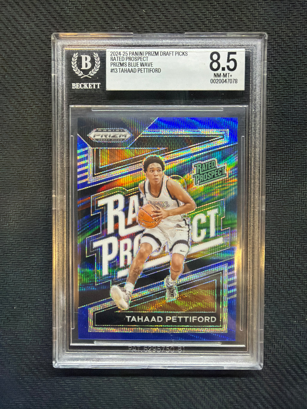 2024 Panini Prizm Draft Picks Rated Prospect Blue Wave /249 Tahaad Pettiford BGS 8.5 Auburn