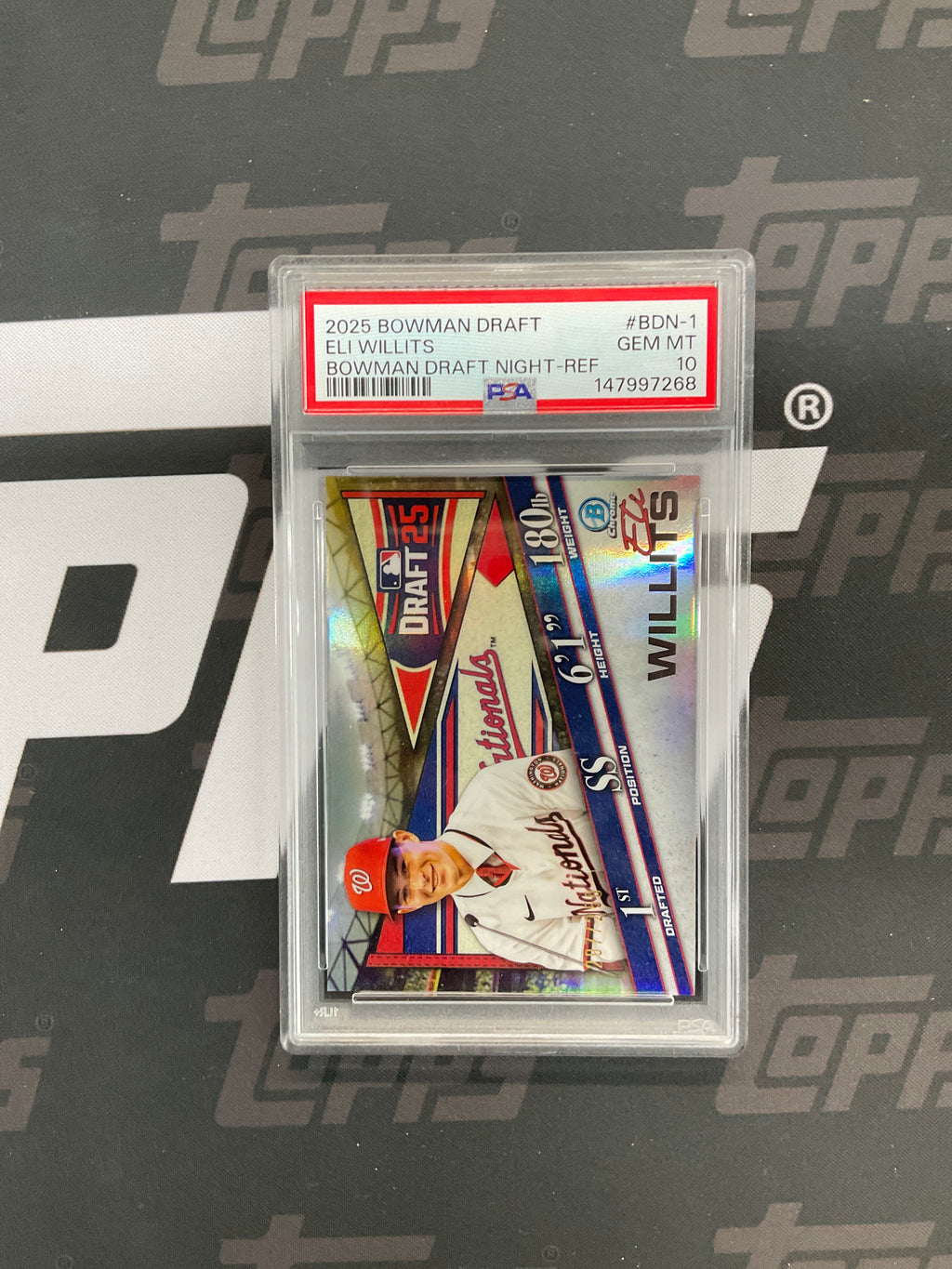 2025 Bowman Draft Eli Willits Draft Night Refractor /250 PSA 10