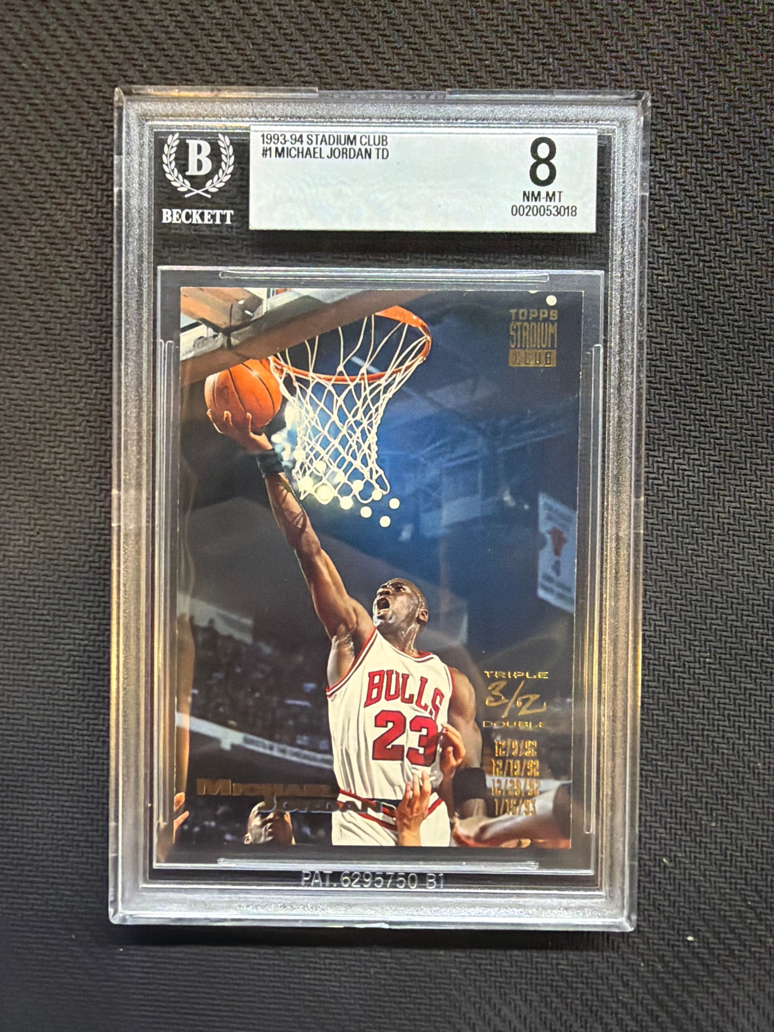 1993-94 Stadium Club Michael Jordan Triple Double BGS 8 Bulls