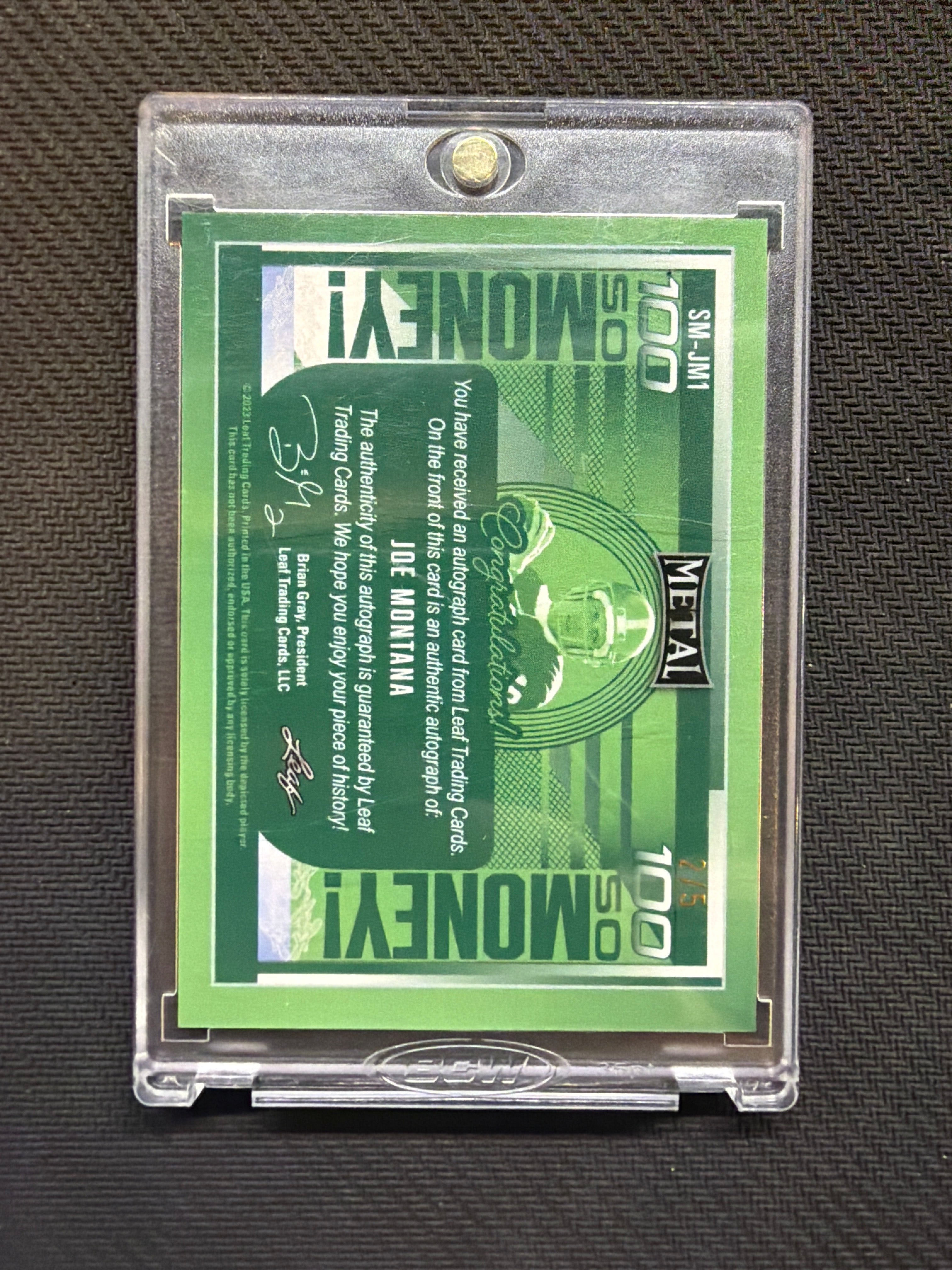 2023 Leaf Metal Joe Montana So Money! Auto /5 49ers