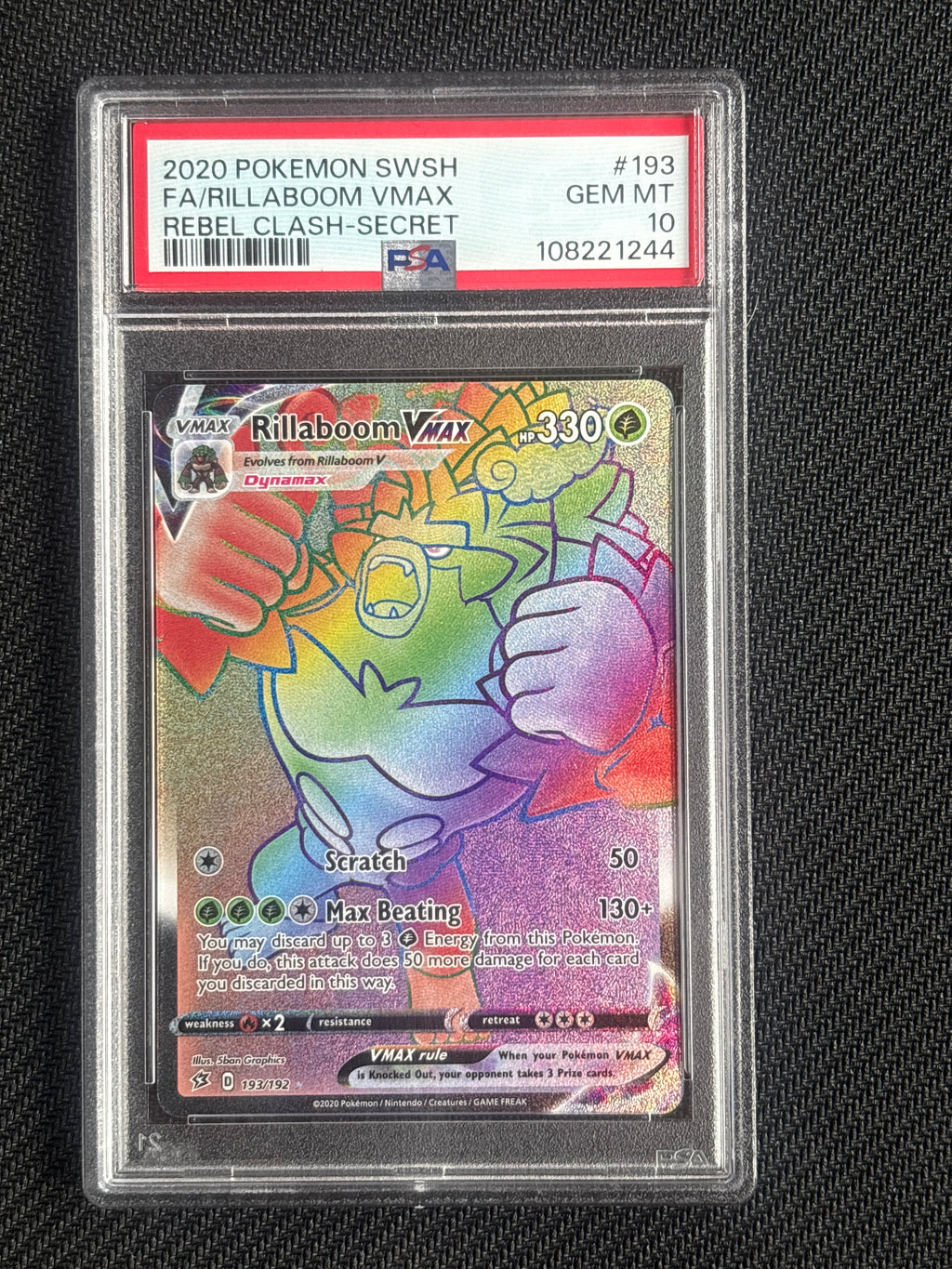 2020 Rillaboom Vmax 193 PSA 10
