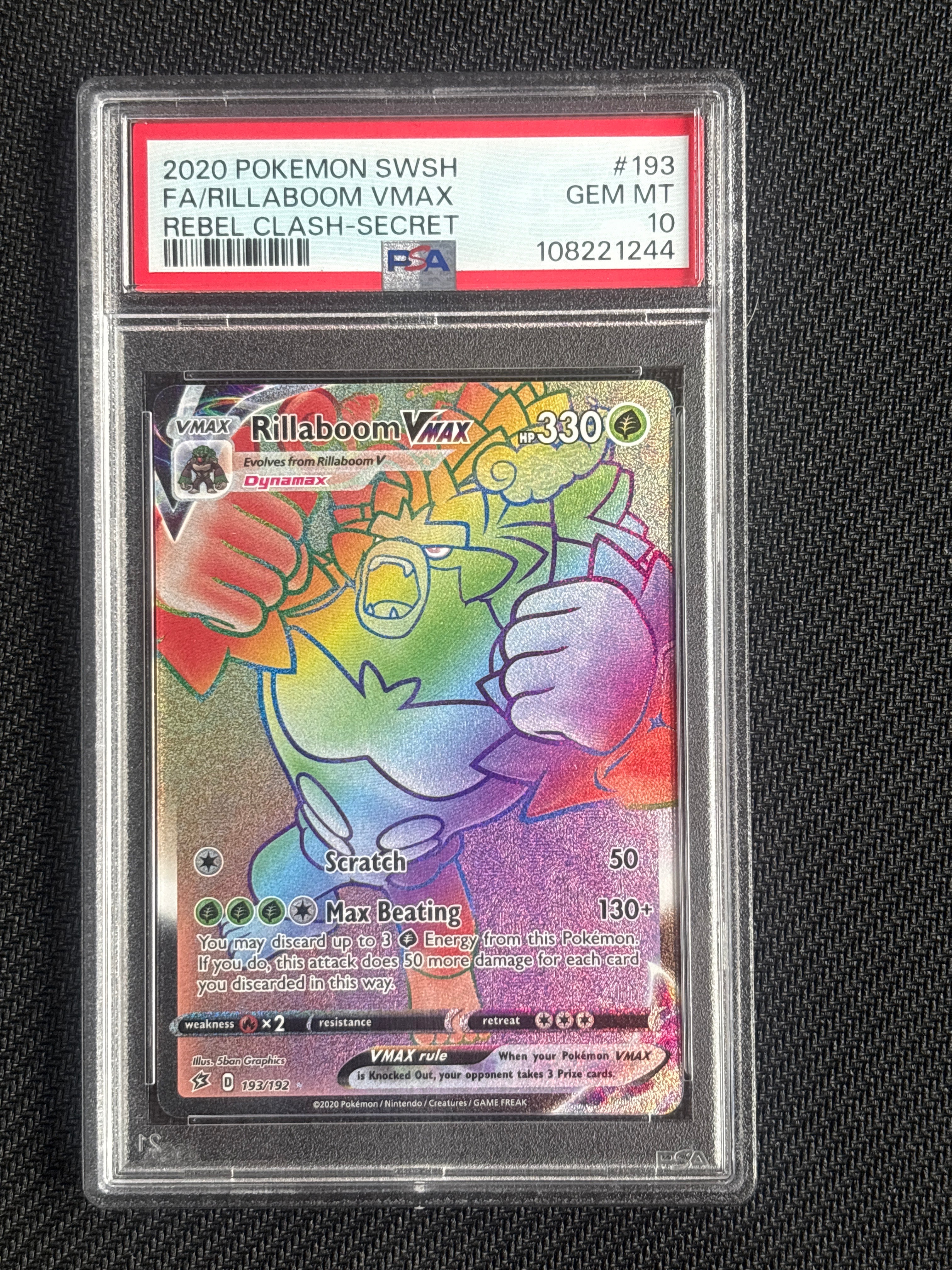 2020 Rillaboom Vmax 193 PSA 10