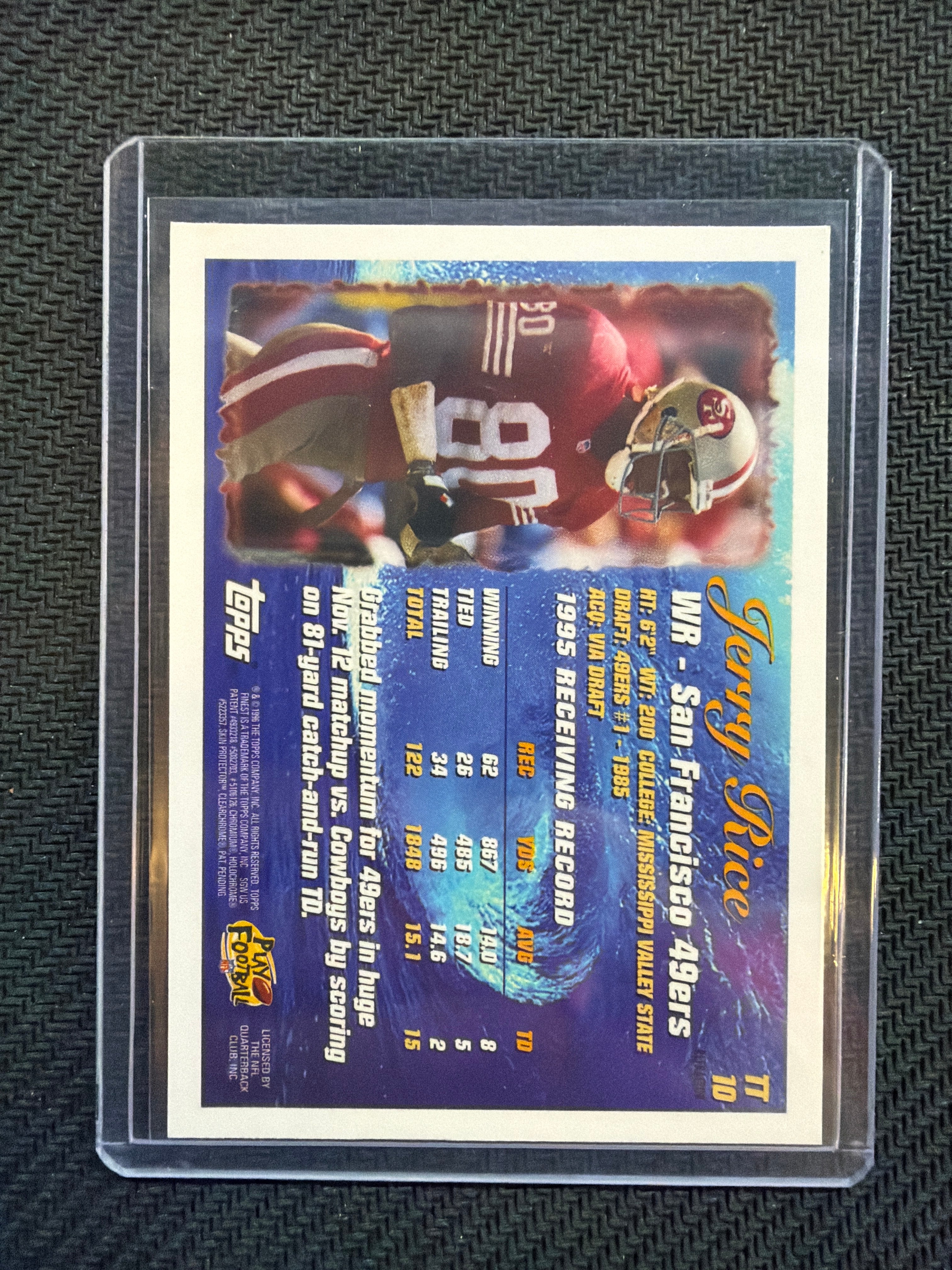 1996 Topps Chrome Jerry Rice #TT10 Refractor Tide Turner 49ers