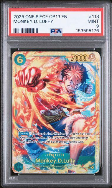 2025 One Piece OP13 Monkey D Luffy 118 PSA 9