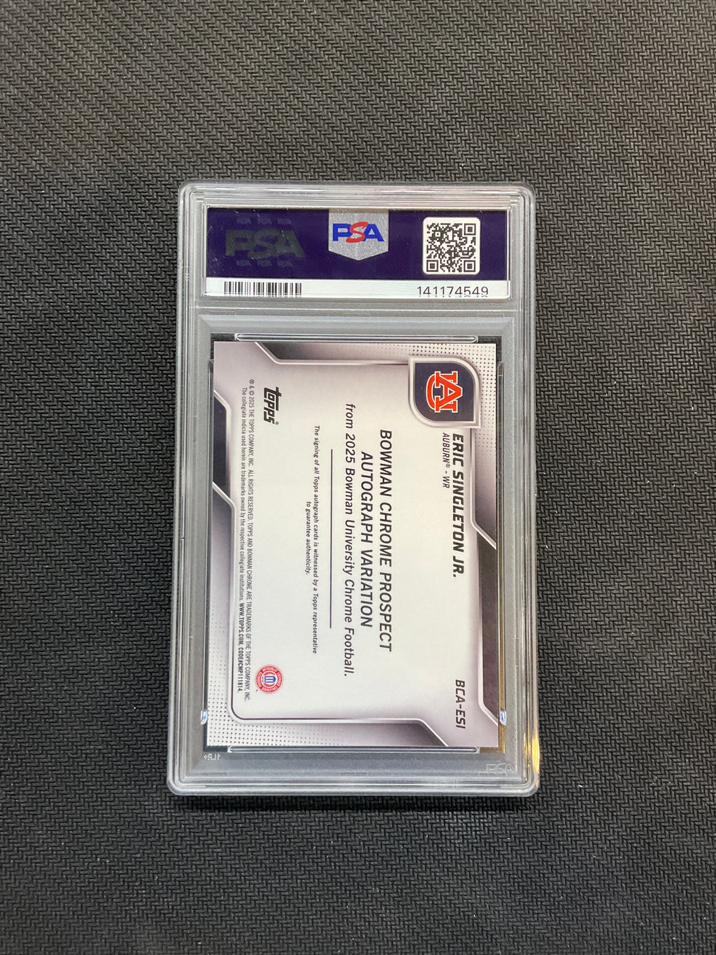 2025 Bowman U Chrome Eric Singleton Jr. Auto Red /5 PSA 10 Auburn