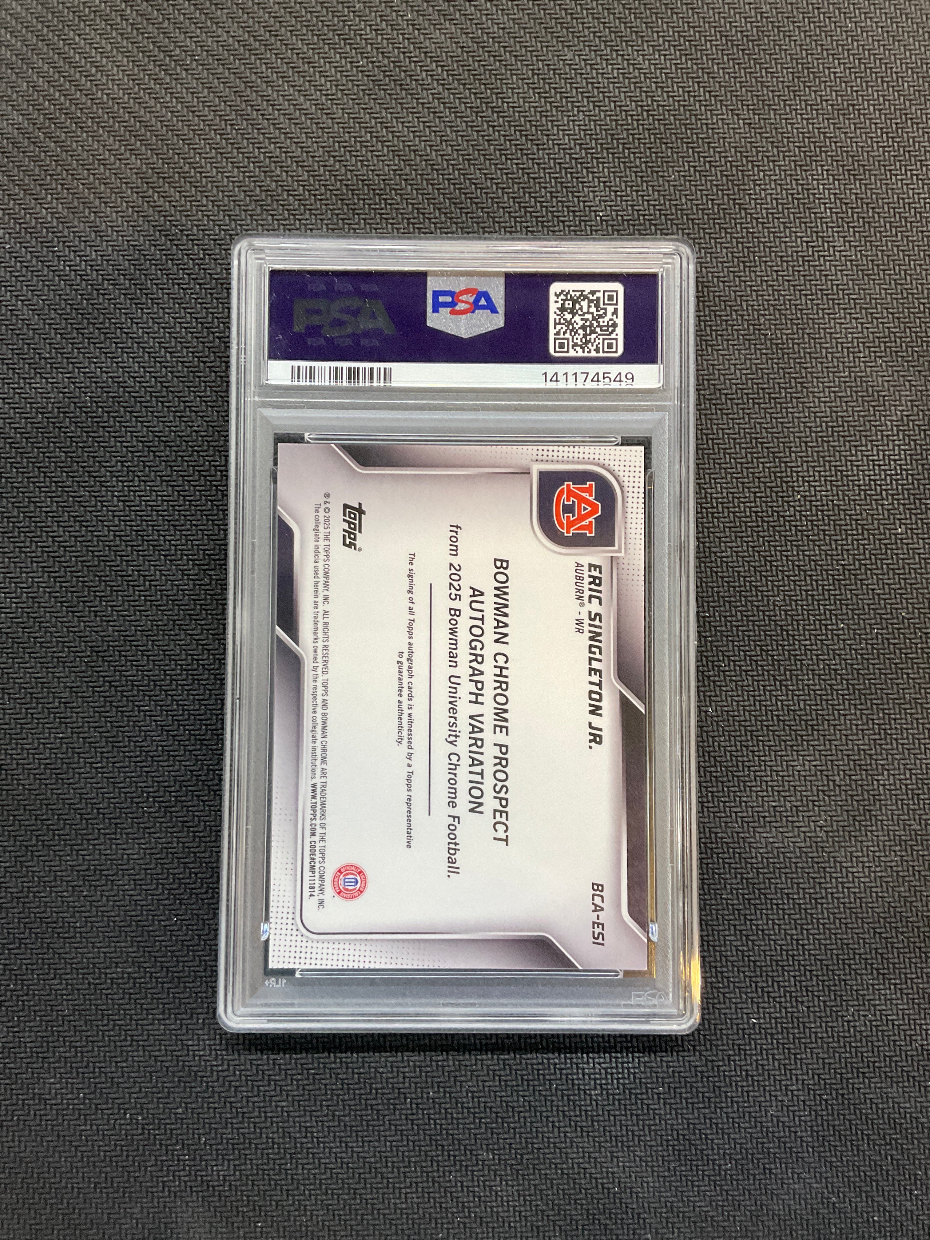2025 Bowman U Chrome Eric Singleton Jr. Auto Red /5 PSA 10 Auburn