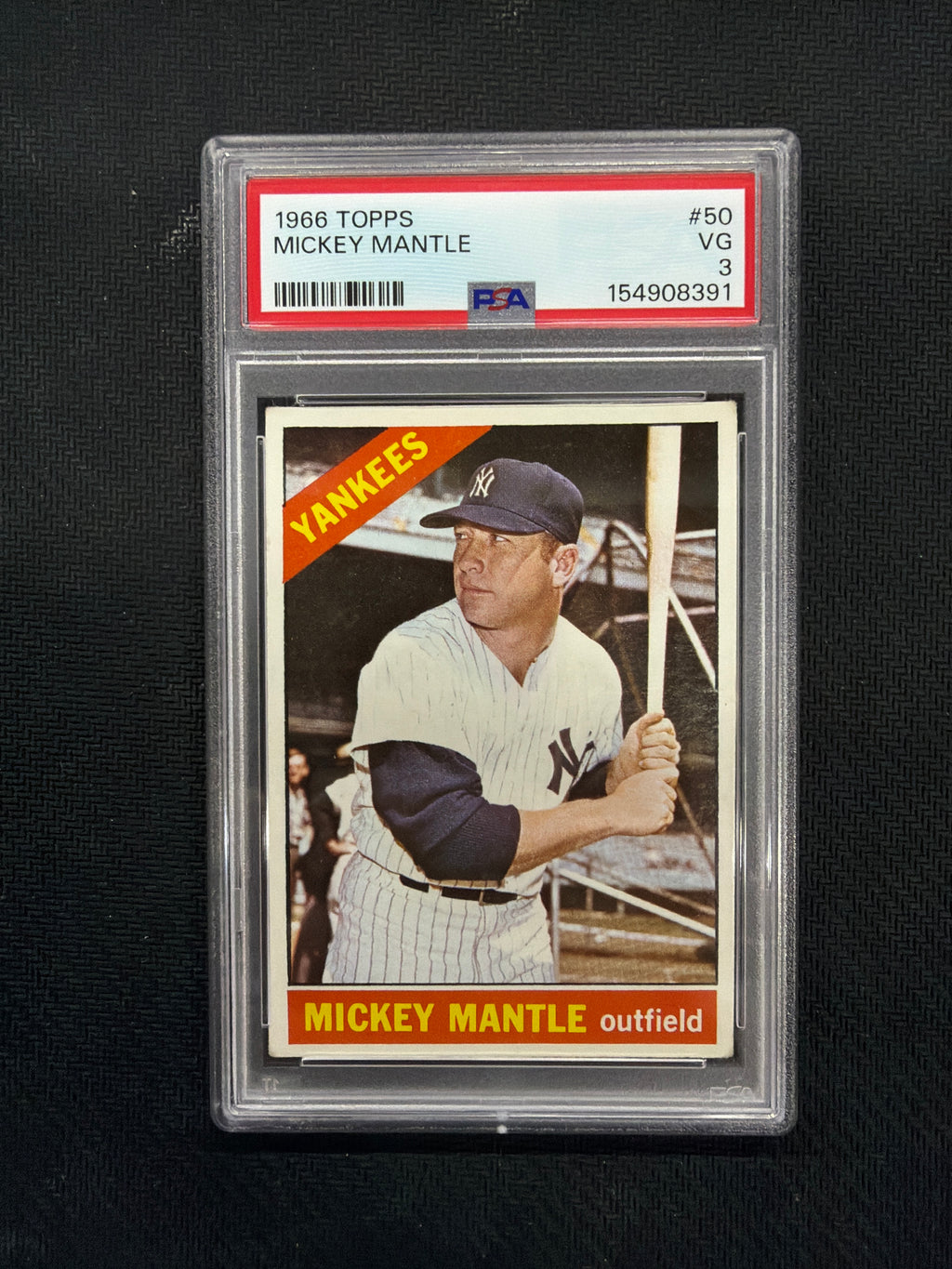 1966 Topps Mickey Mantle PSA 3 Yankees