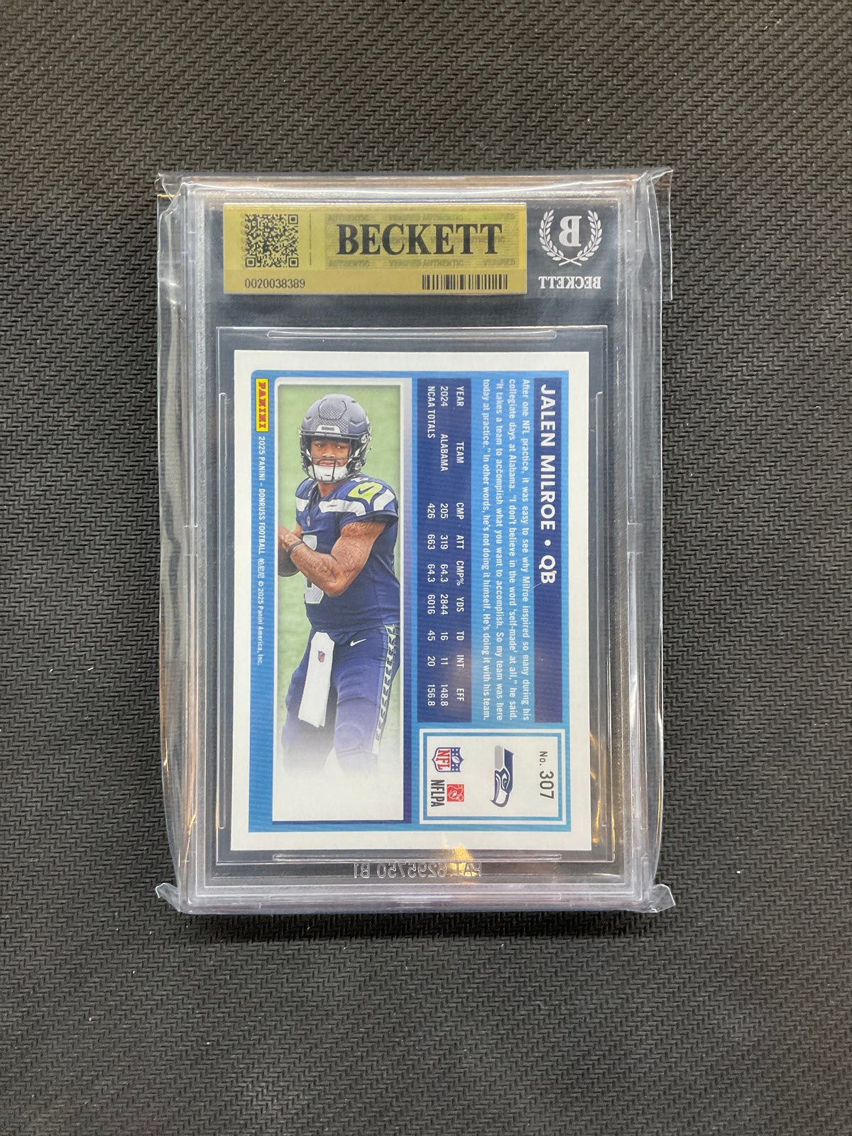 2025 Donruss Jalen Milroe Rated Rookie BGS 9.5