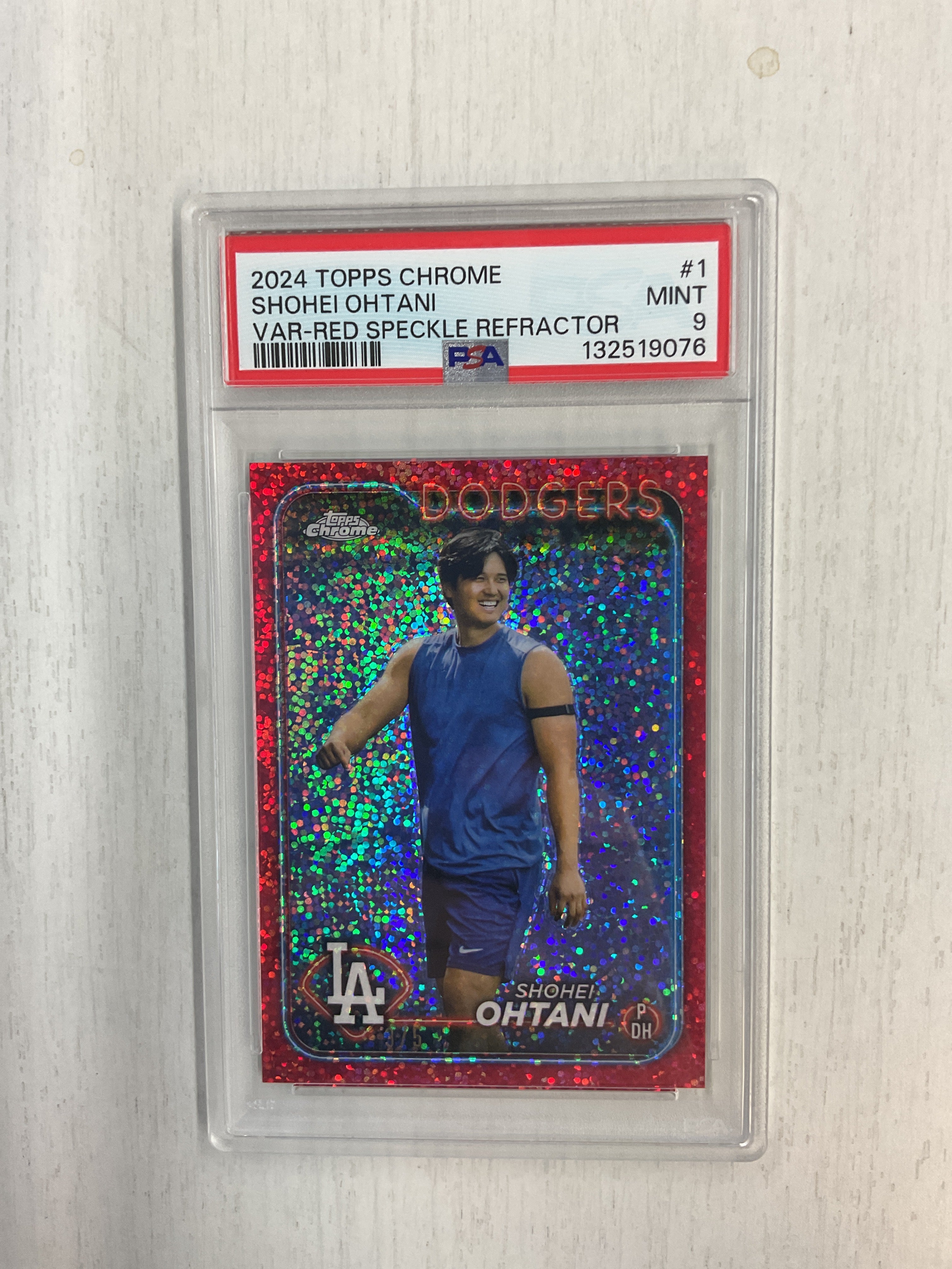 2024 Topps Chrome Shohei Ohtani Variation Red Speckle /5 PSA 9 Dodgers