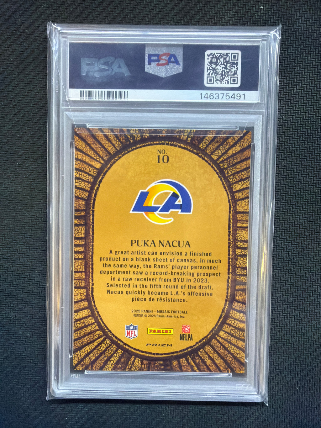 2025 Mosaic Puka Nacua Micro Mosaic #10 PSA 10 Rams 491