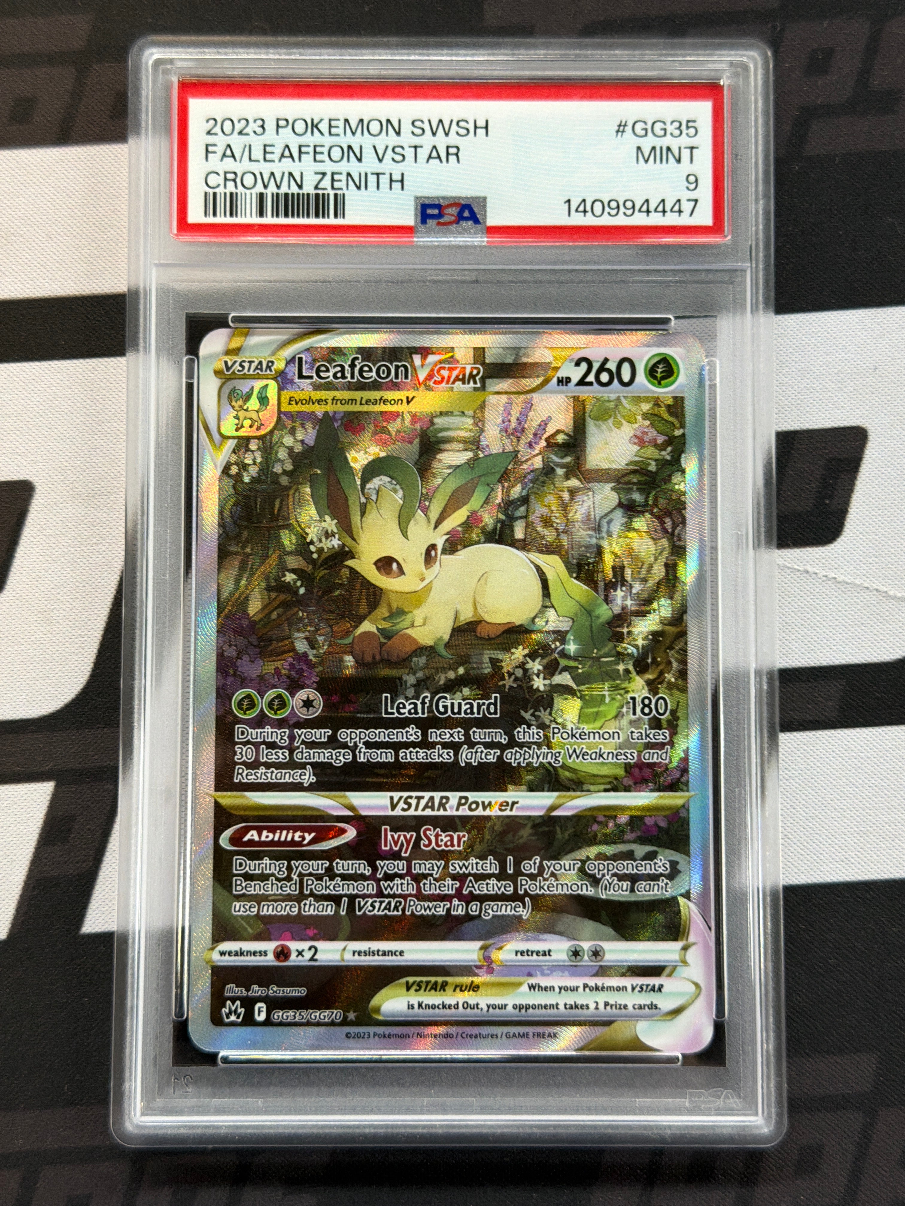 2023 Pokemon Crown Zenith Leafeon Vstar GG35 PSA 9
