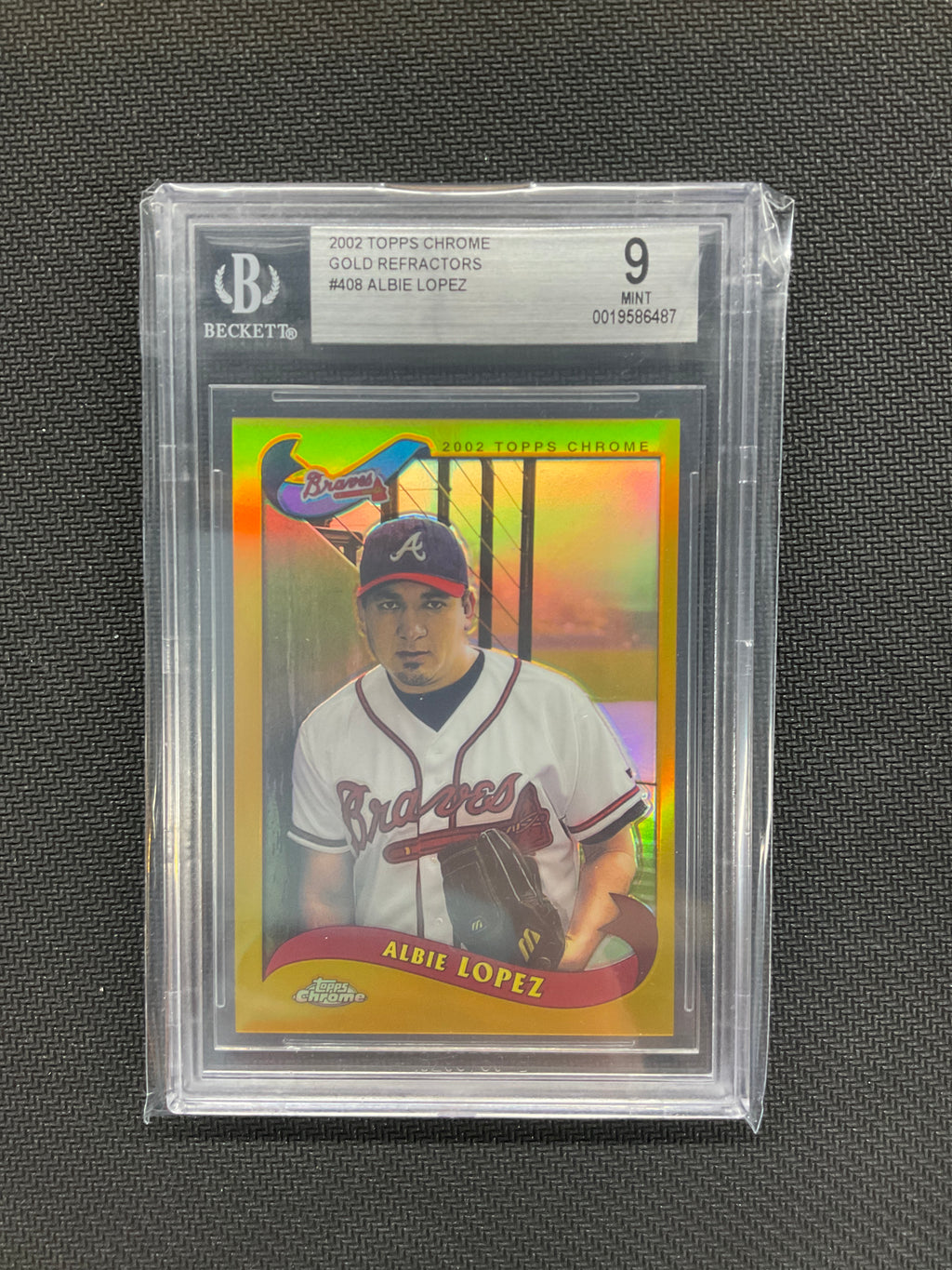 2002 Topps Chrome Albie Lopez Gold Refractor BGS 9 Braves
