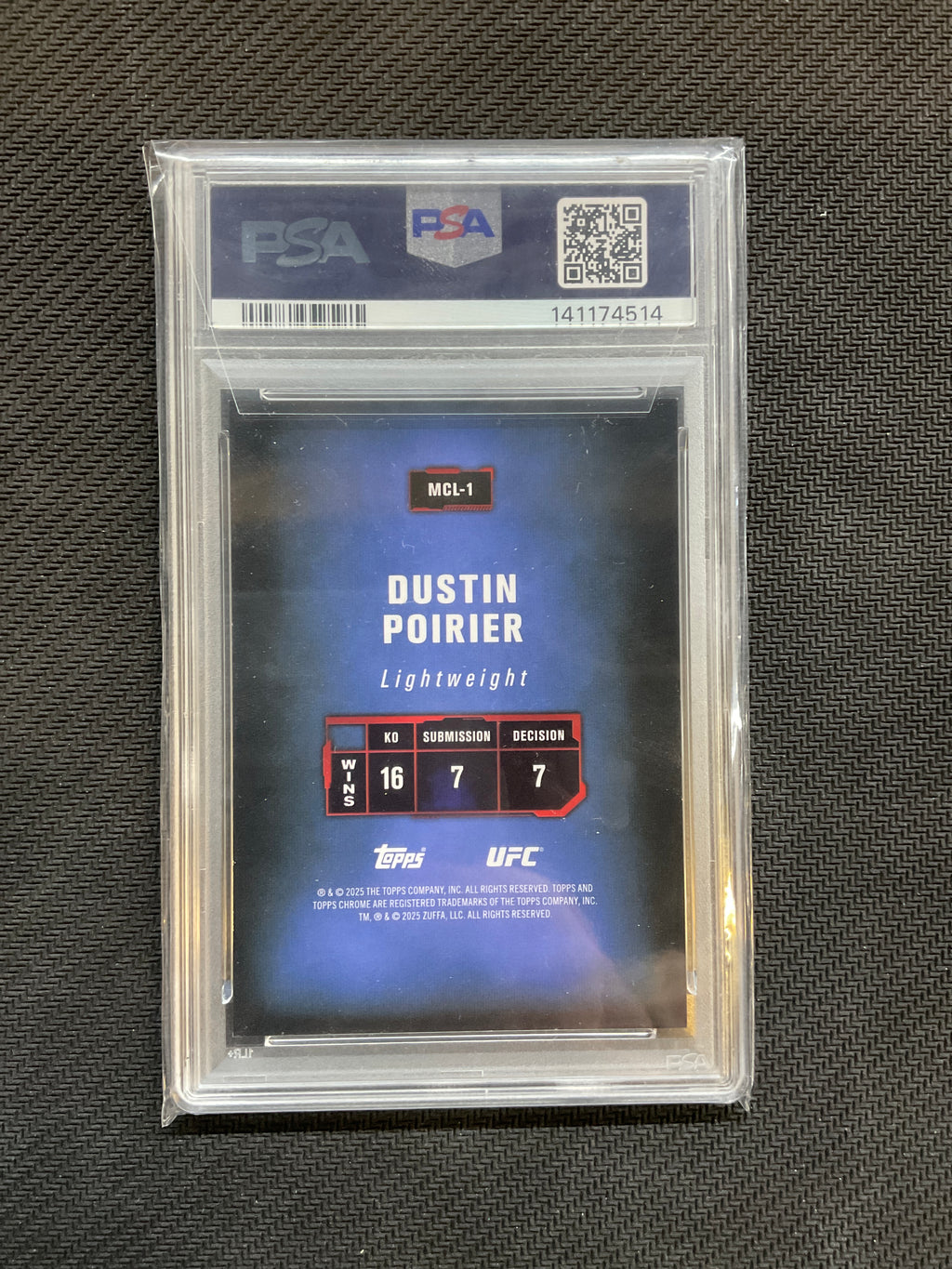2025 Topps Chrome UFC Dustin Poirier Mission Control Gold /50 PSA 9