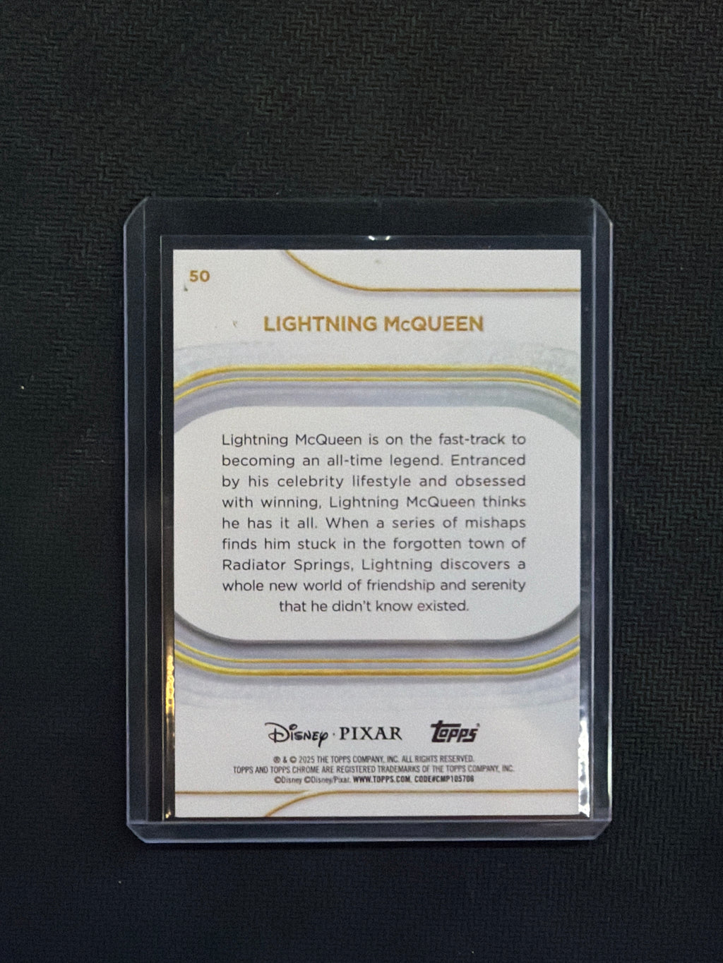 2025 Topps Chrome Disney Sapphire Lightning Mcqueen #50 Cars