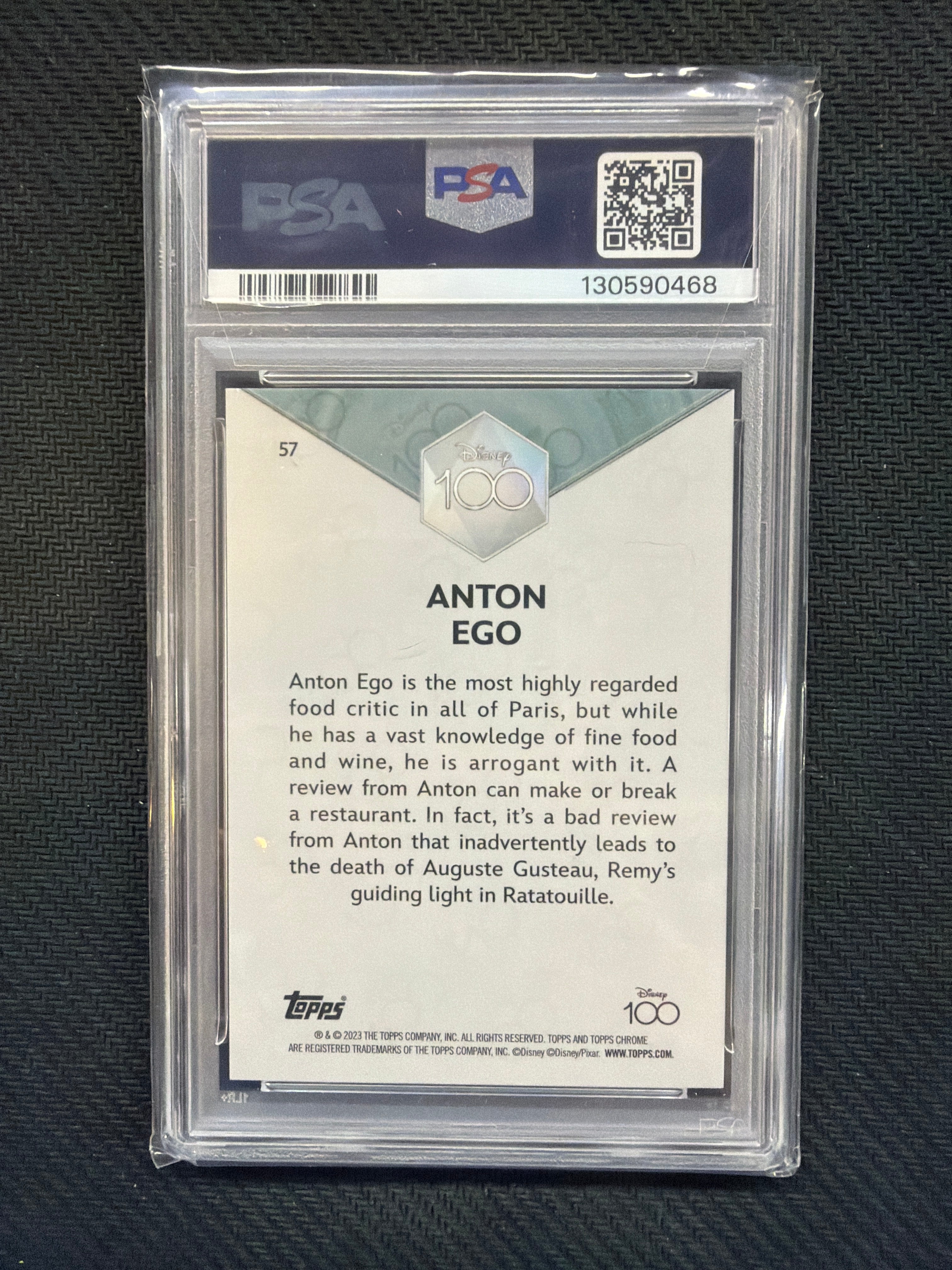 2023 Topps Chrome Disney 100 Anton Ego Green /99 PSA 10 #57