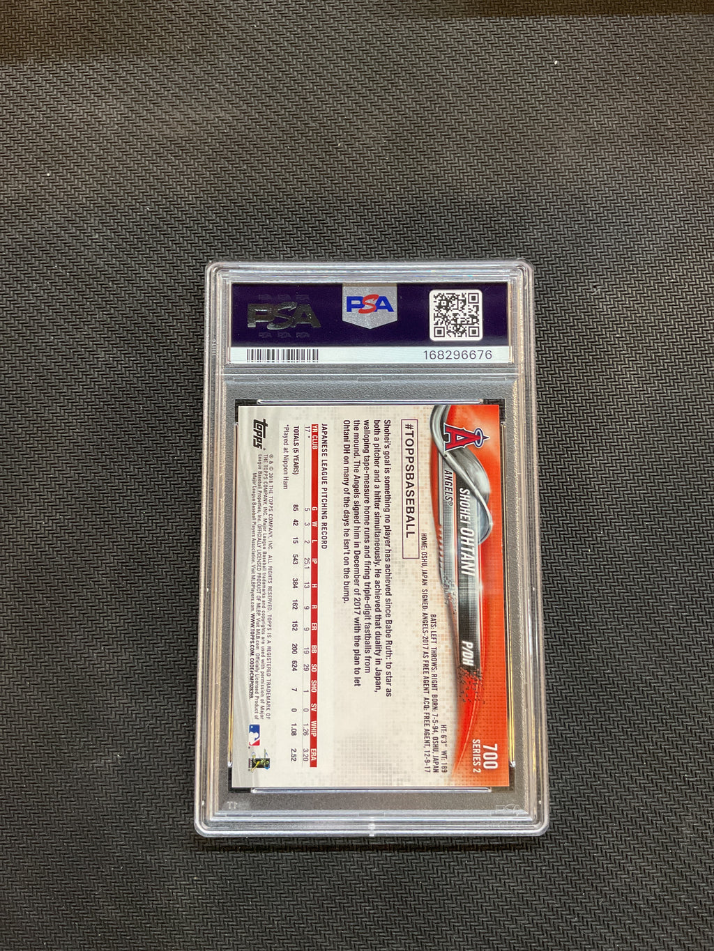 2018 Topps Shohei Ohtani Rookie PSA 9 Angels