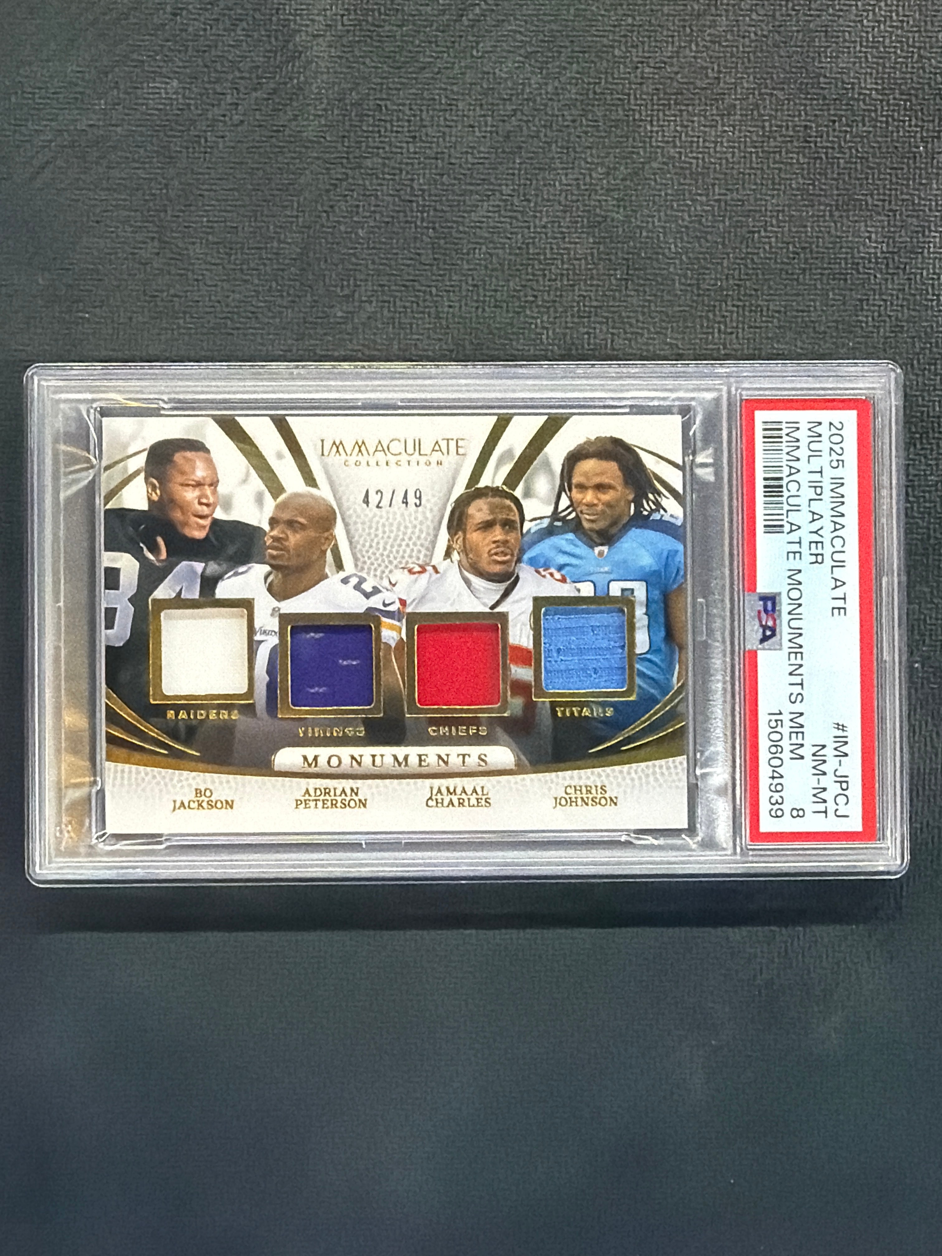 2025 Immaculate Charles, Johnson, Peterson, Jackson Patch /49 PSA 8