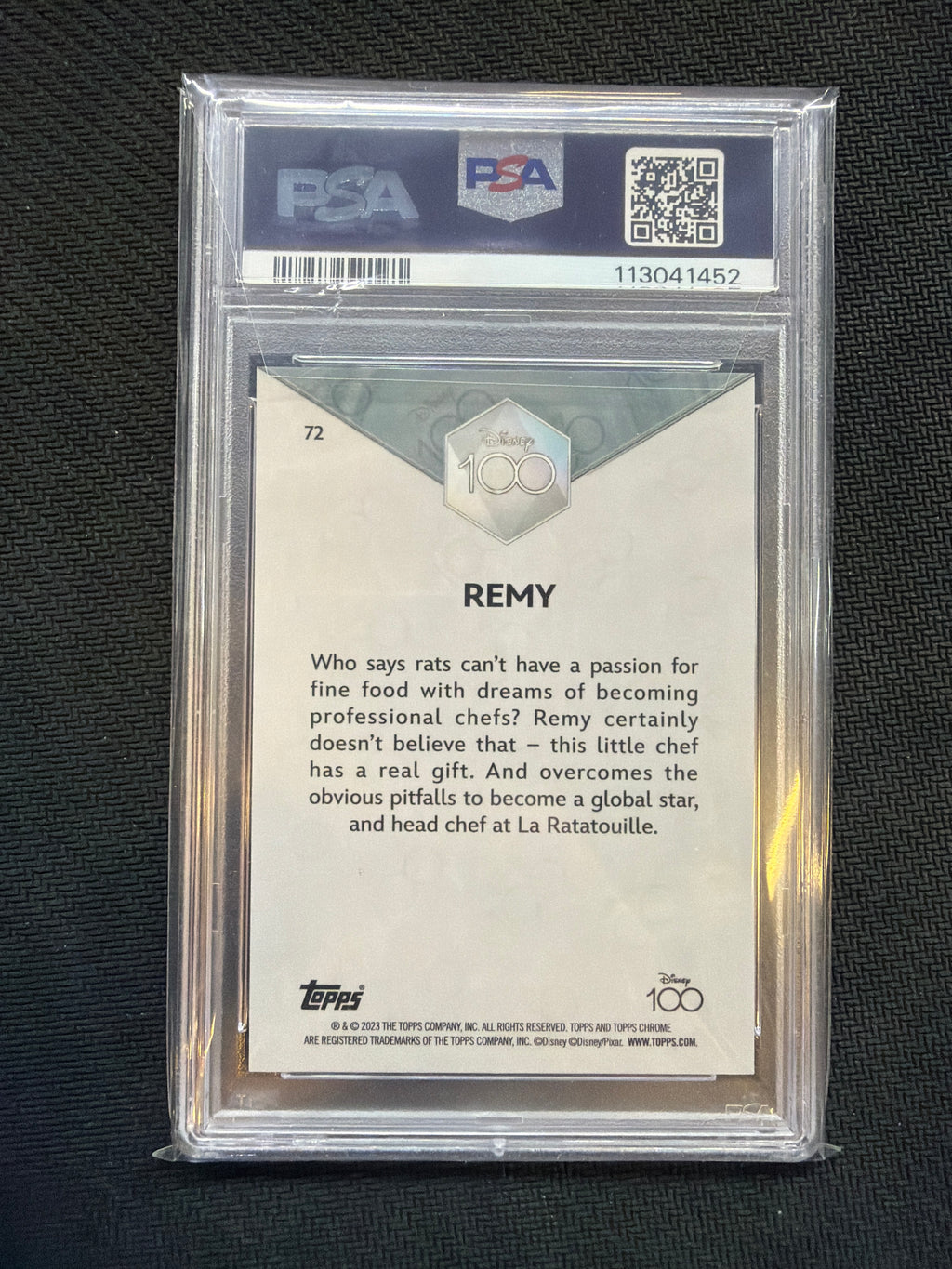 2023 Topps Chrome Disney 100 Remy #72 PSA 9 Rookie 452