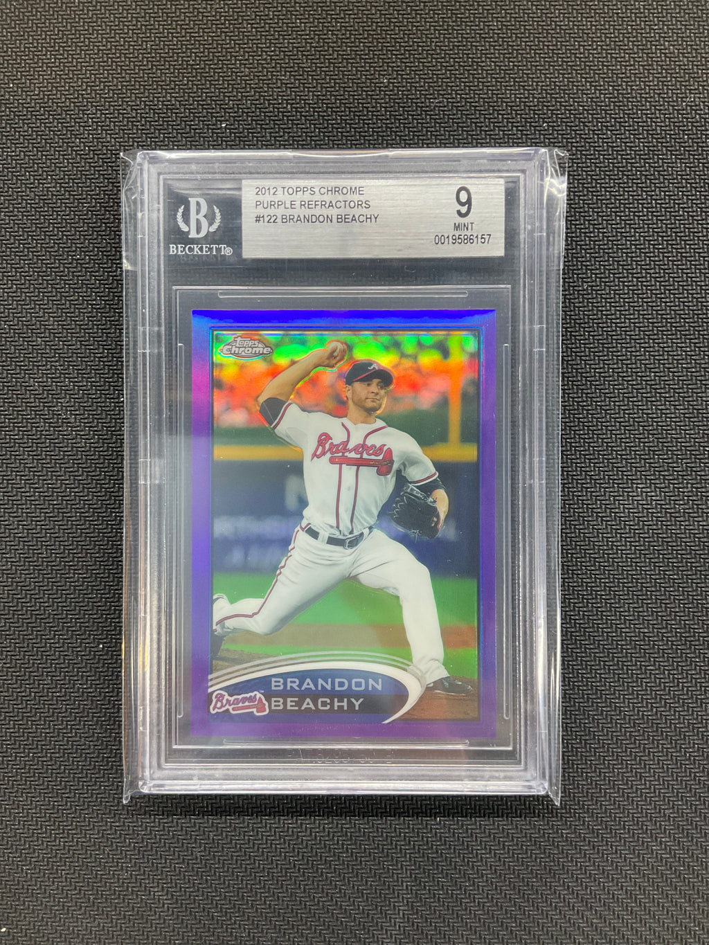 2012 Topps Chrome Brandon Beachy Purple Refractor BGS 9 Braves