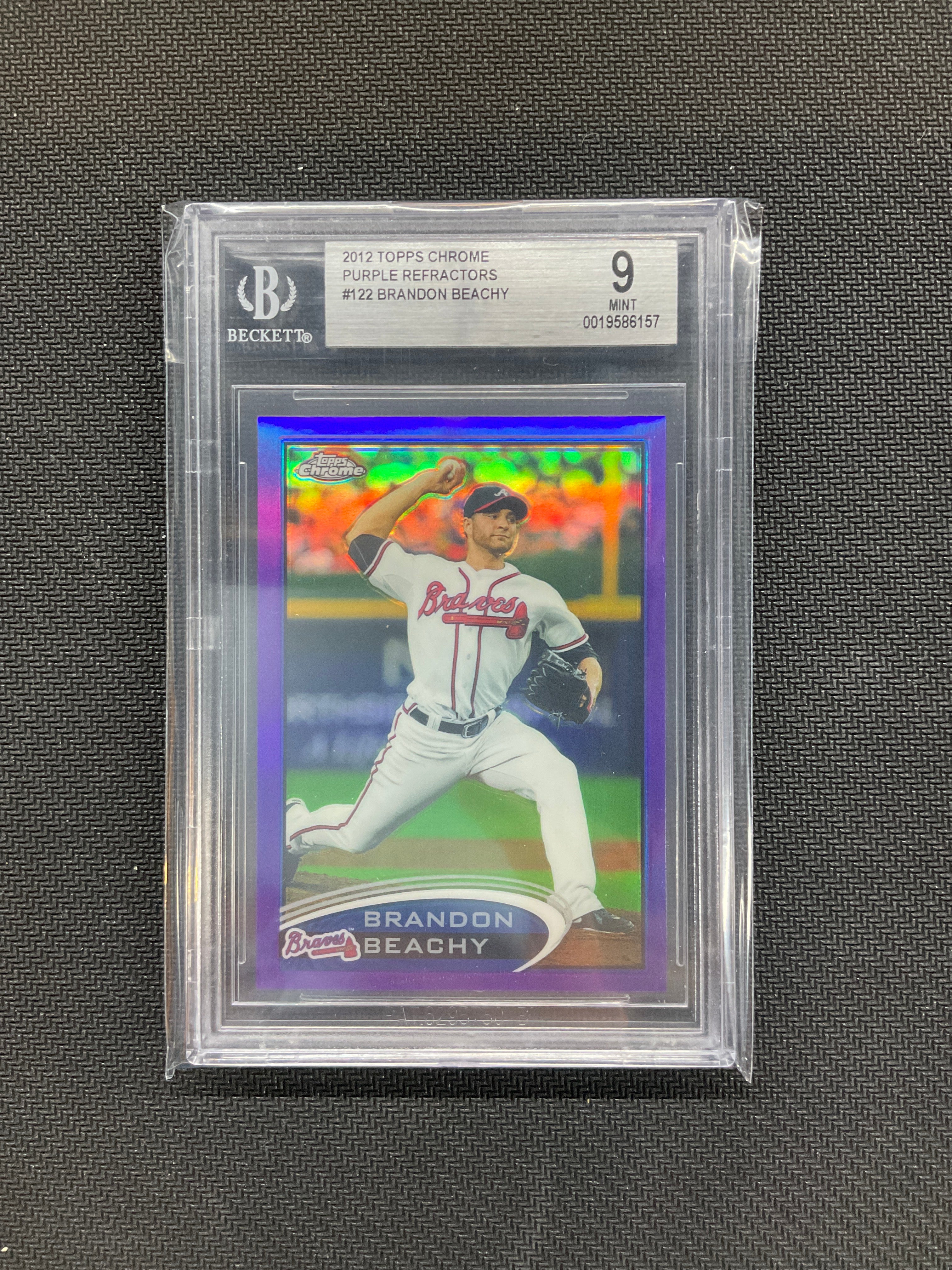 2012 Topps Chrome Brandon Beachy Purple Refractor BGS 9 Braves