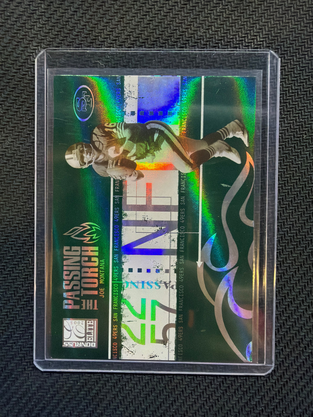 2005 Donruss Playoff Joe Montana Passing The Torch /500 Green 49ers