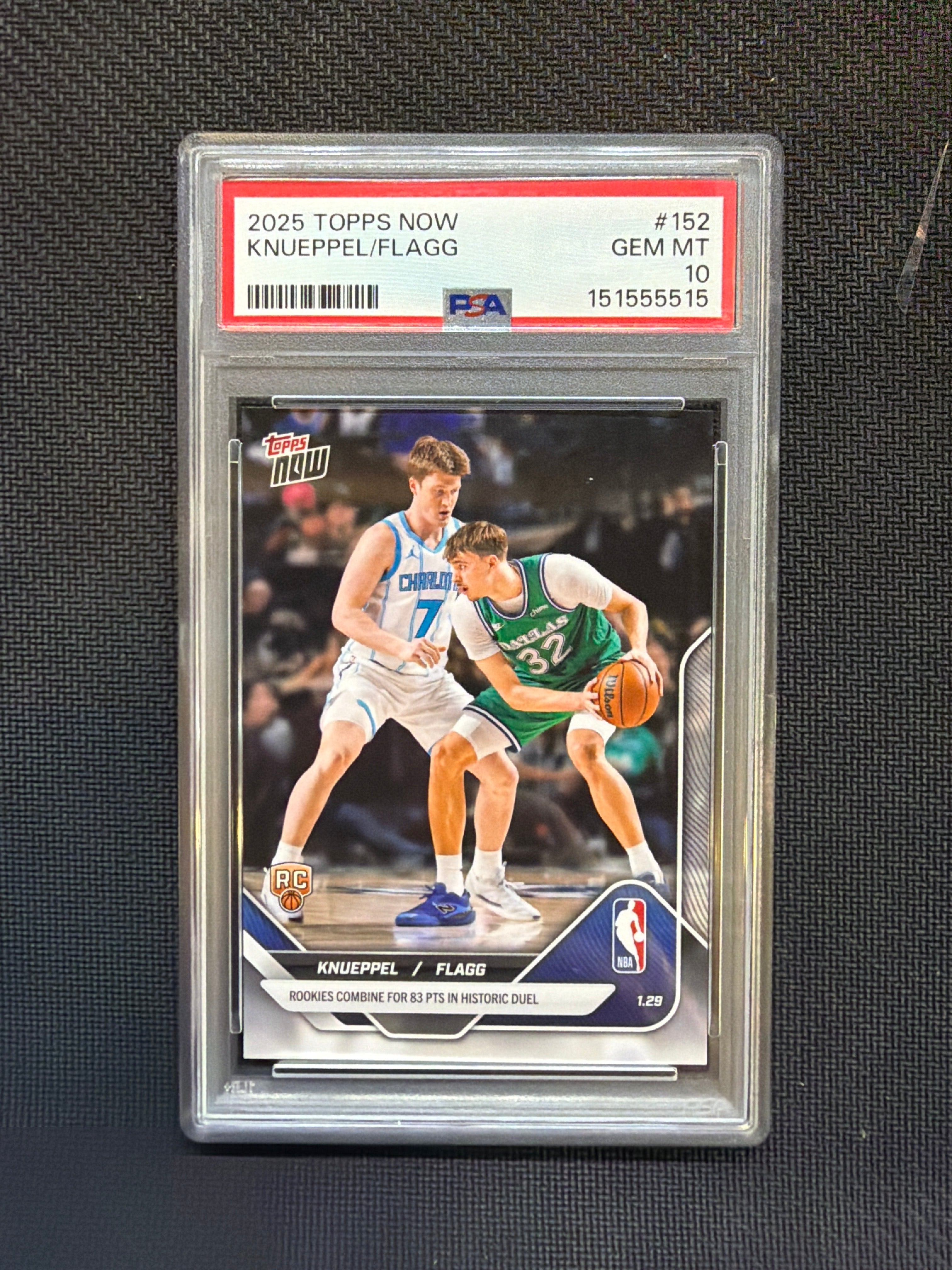 2025 Topps Now Cooper Flagg Kon Knueppel Rookie PSA 10 515
