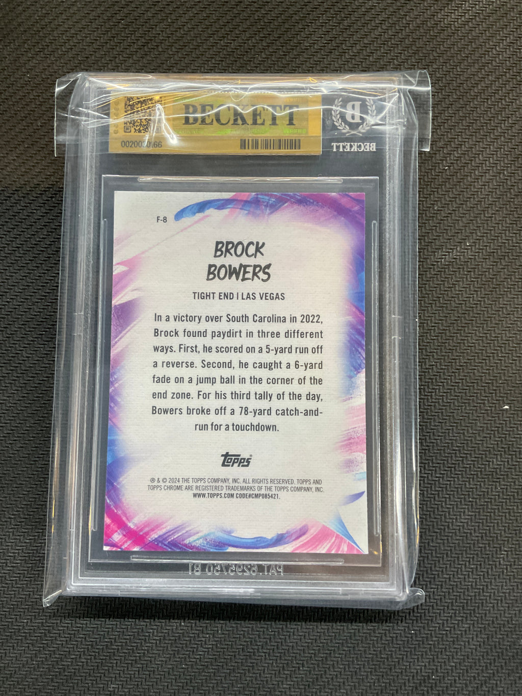 2024 Topps Chrome Brock Bowers Finesse Rookie BGS 10 Raiders
